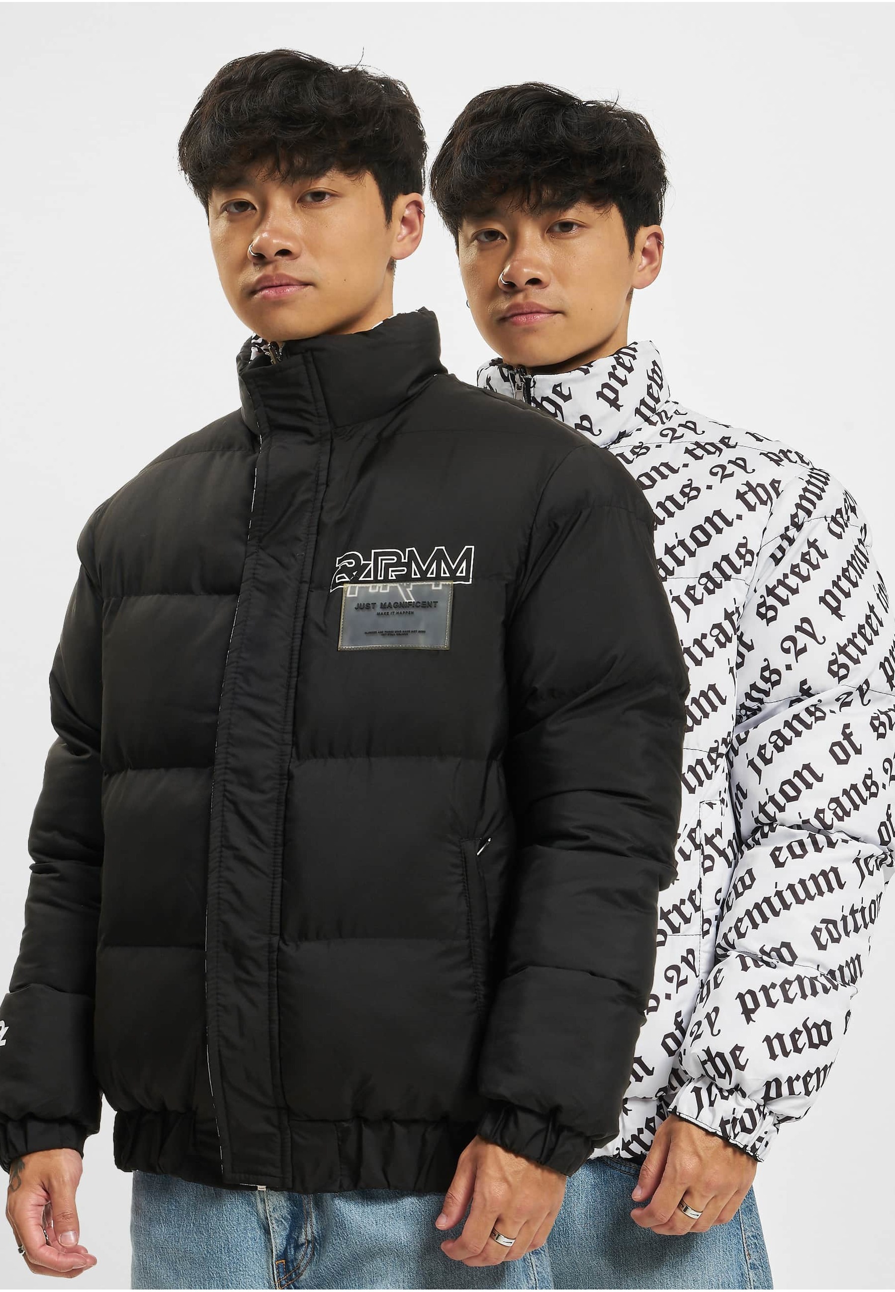 2Y Premium Winterjacke »2Y Premium Herren 2Y Two Sided Puffer Jacket« 1 Stk. tlg. ohne Kapuze