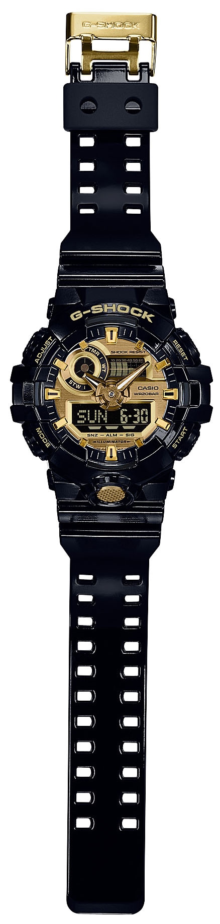 CASIO G-SHOCK Chronograph »GA-710GB-1AER«, Quarzuhr, Armbanduhr, Herrenuhr, digital, bis 20 bar wasserdicht