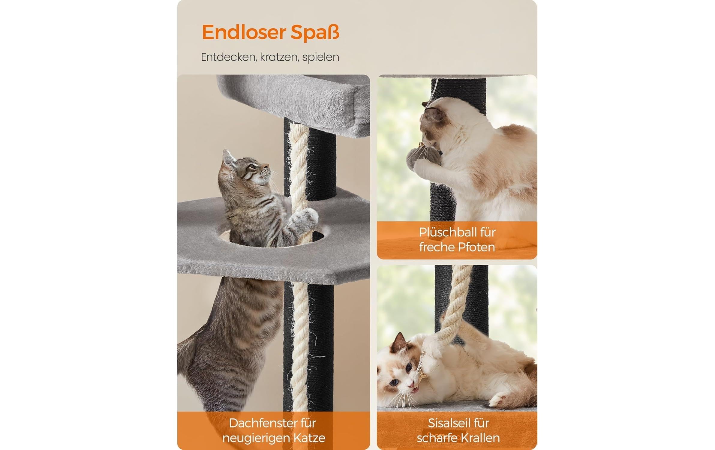 FEANDREA Kratzbaum »Large Multi-Tier Cat Tree 55 x 55 x 195 cm« 195 cm hoch