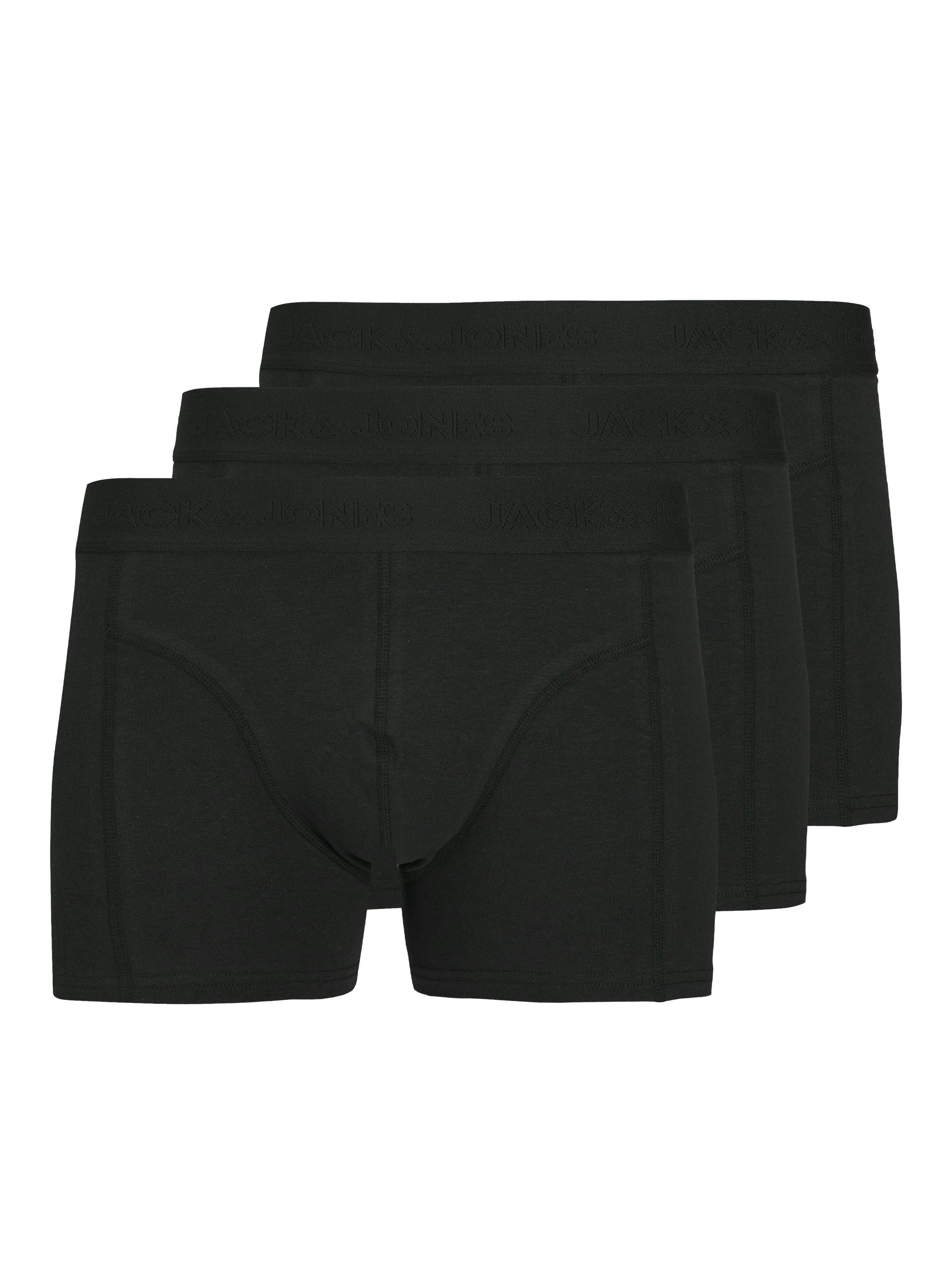 JACK & JONES Herren Trunk "JACORDINARY TRUNKS 3 PACK NOOS", Gr. S, schwarz, Jersey, Obermaterial: 95% Baumwolle, 5% Elasthan, unifarben, Unterhosen