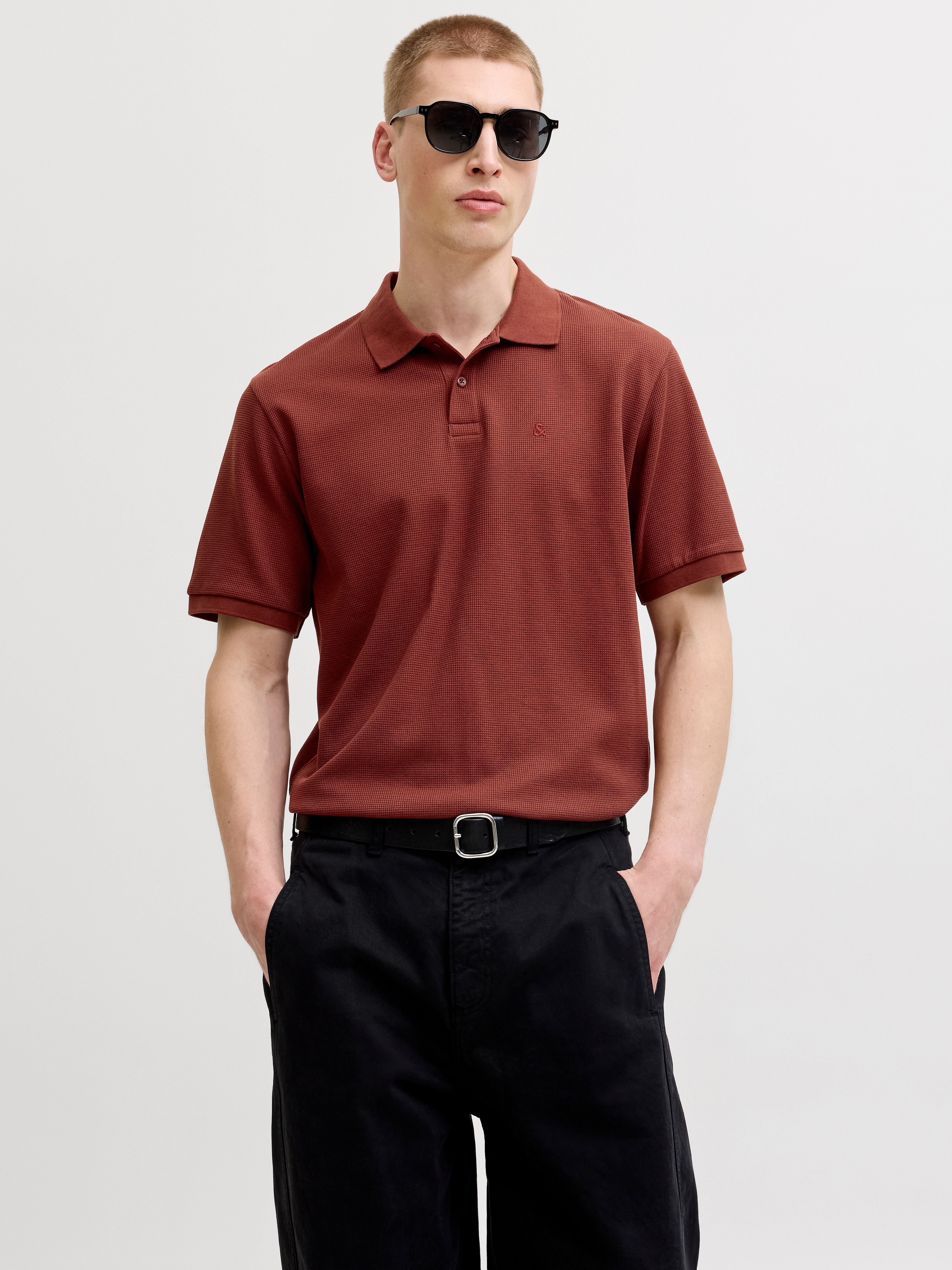 Jack & Jones Poloshirt "JJEAUSTIN POLO SS NOOS" Materialmix, regular fit