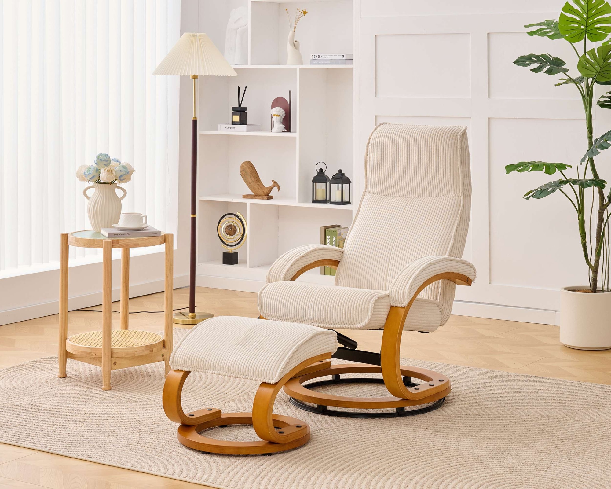 Home affaire Relaxsessel »Paris, mit Hocker - OTTO. Verlässliche Qualität.« bestehend aus Sessel und Hocker,  manuelle Relaxfunktion mit Drehfunktion, neu: Cord-Bezug