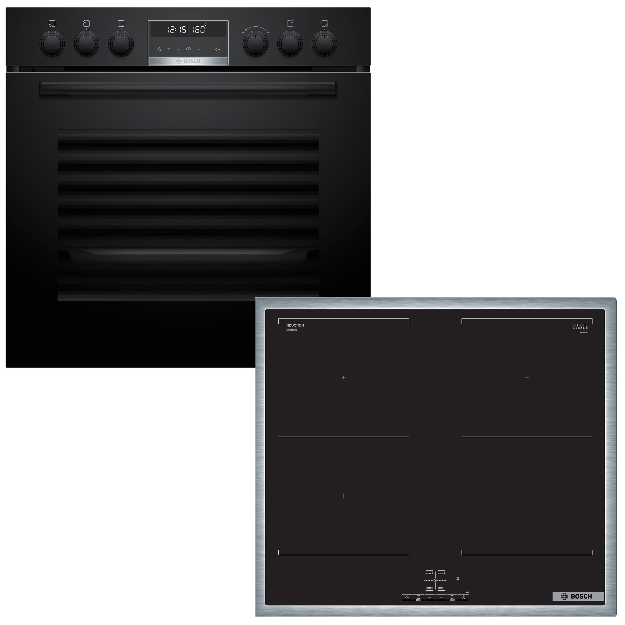 BOSCH Induktions Herd-Set "HND677LS62", schwarz, Herdsets