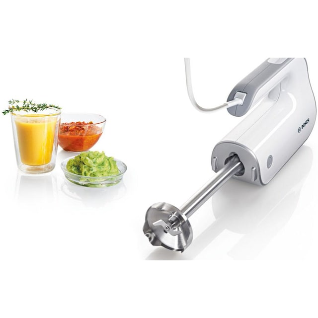 BOSCH Handmixer »Styline MFQ4080«, 500 W, 2 Rührbesen, 2 Edelstahl-Knethaken,  Universalzerkleinerer, Pürierstab per Raten | BAUR