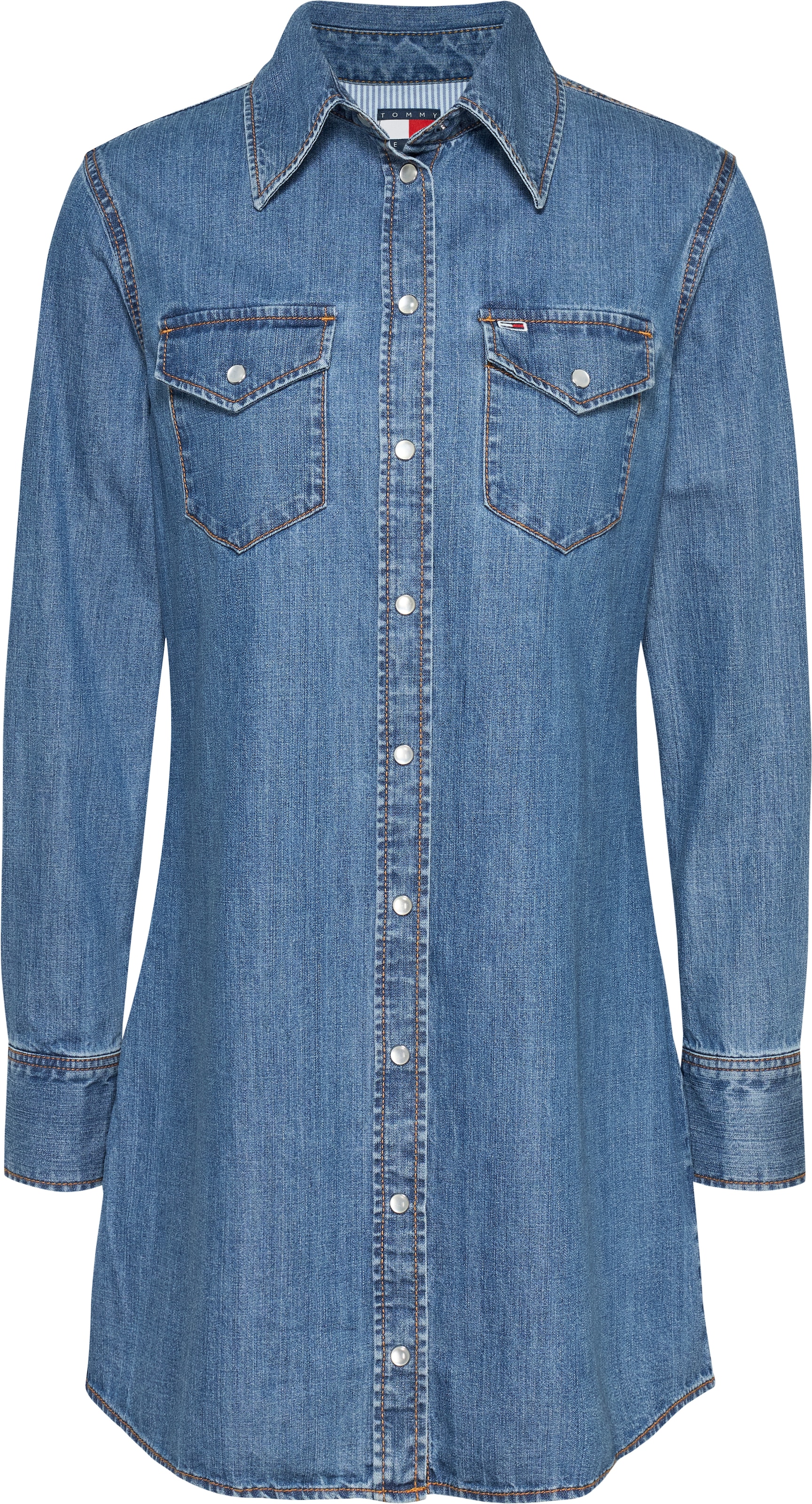 Tommy Jeans Jeanskleid »REGULAR WESTERN DRESS«, mit Logostickerei