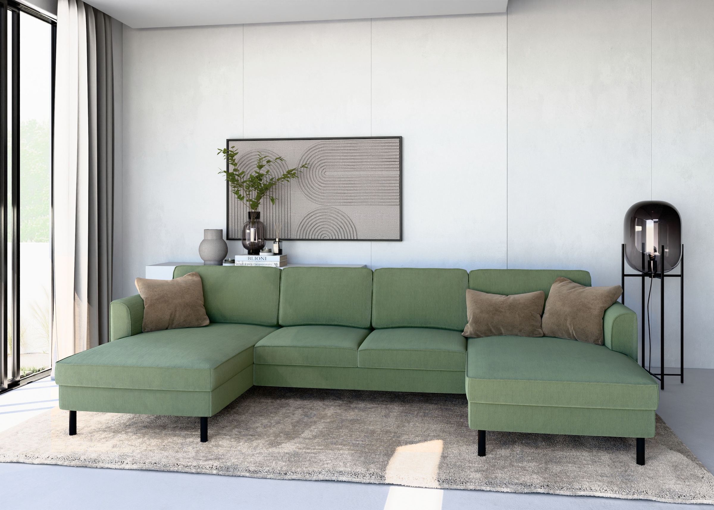 Home affaire Wohnlandschaft "Booster II, whlw. mit Schlaffunktion & Bettkas günstig online kaufen