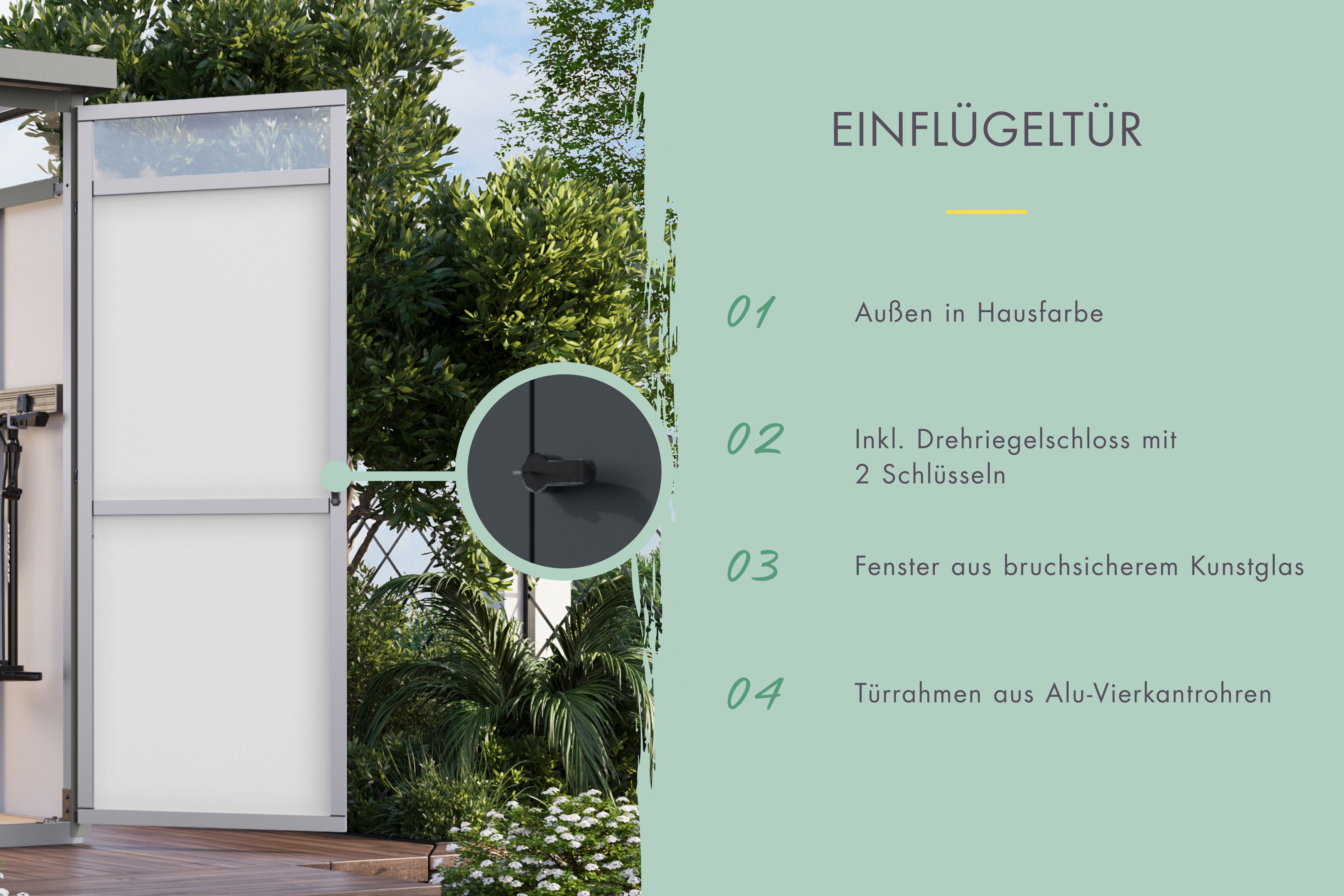 Thumbnail - Karibu Gartenhaus ""Østen 1,5"" pulverbeschichtetes Trapezblech, Rahmen aus verzinktem Vierkantrohr