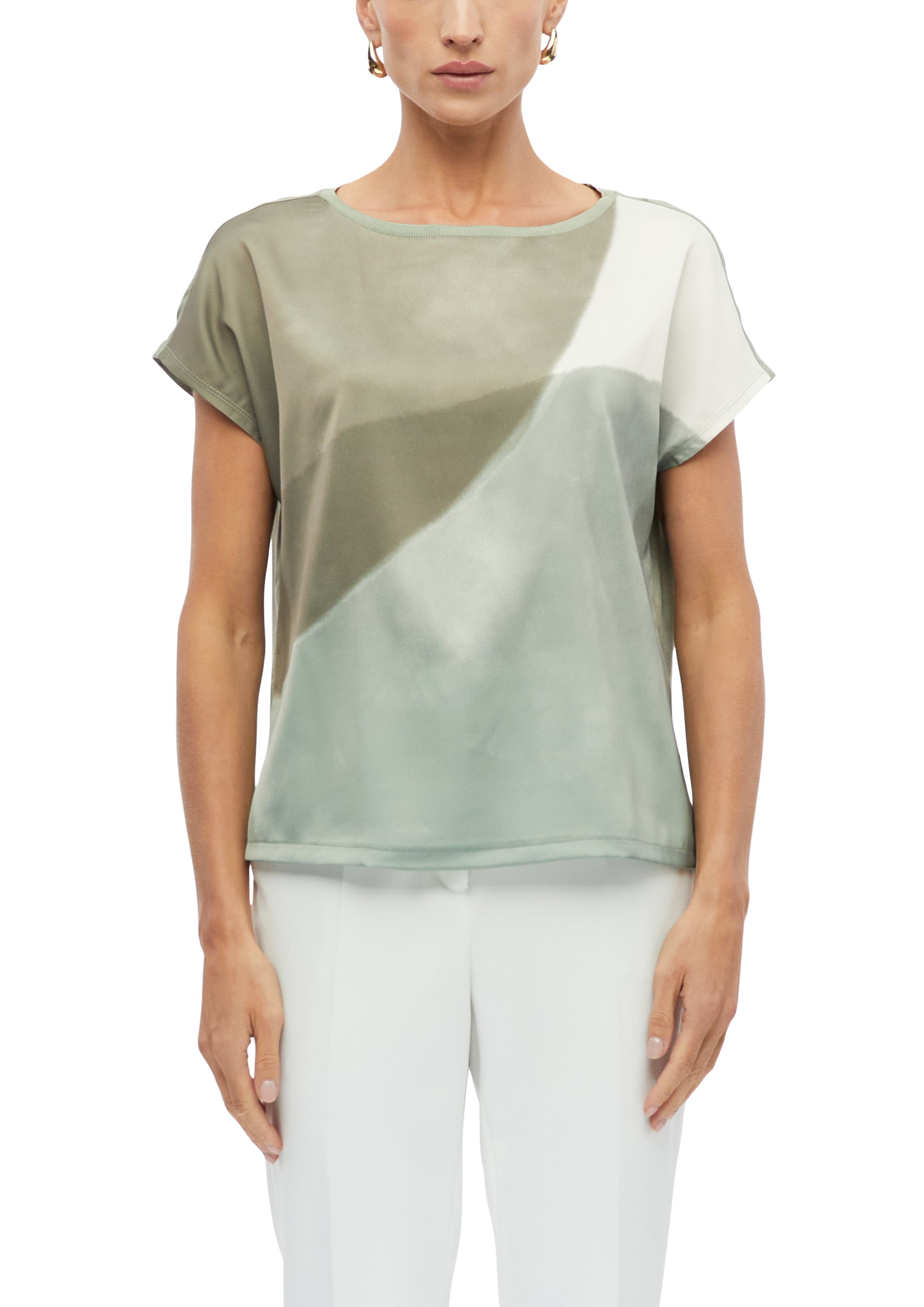 s.Oliver BLACK LABEL Kurzarmshirt Sommershirt mit grafischem Muster