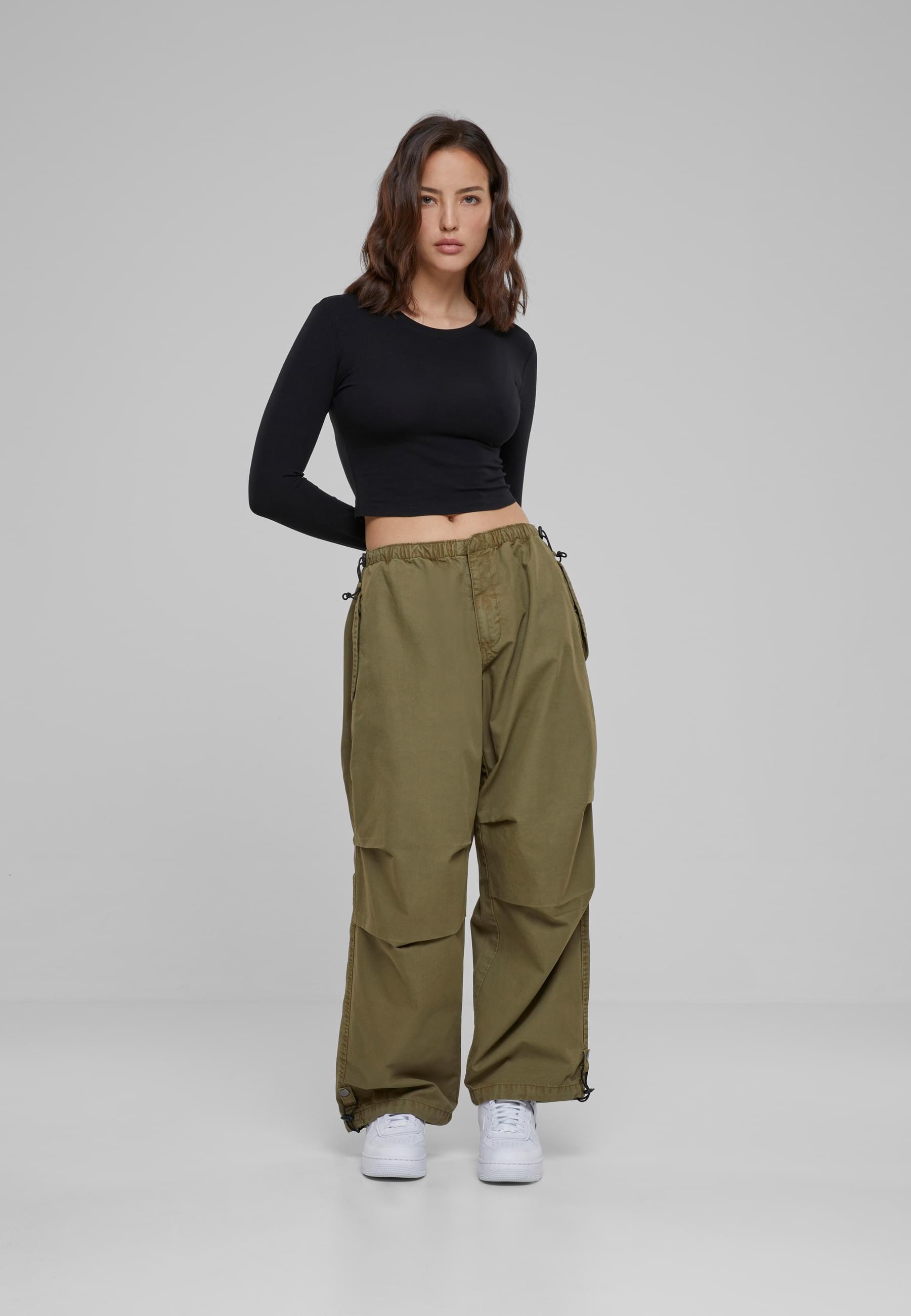 URBAN CLASSICS Stoffhose »Urban Classics Damen Ladies Cotton Parachute Pants«, (1 tlg.)
