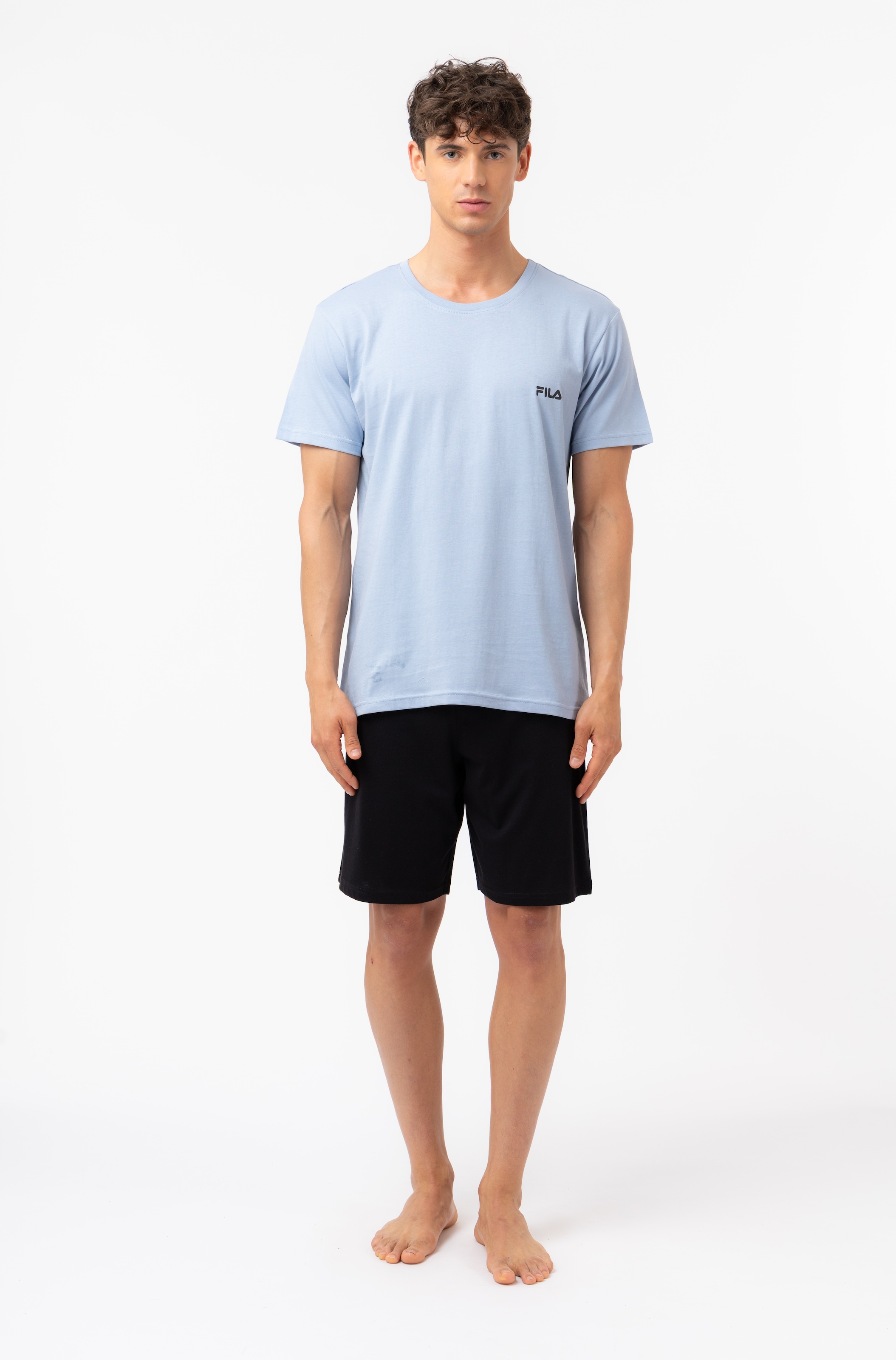 Fila "MAN JERSEY PYJAMAS" 2 Hose mit elastischem Logobund und Kurzarmshirt