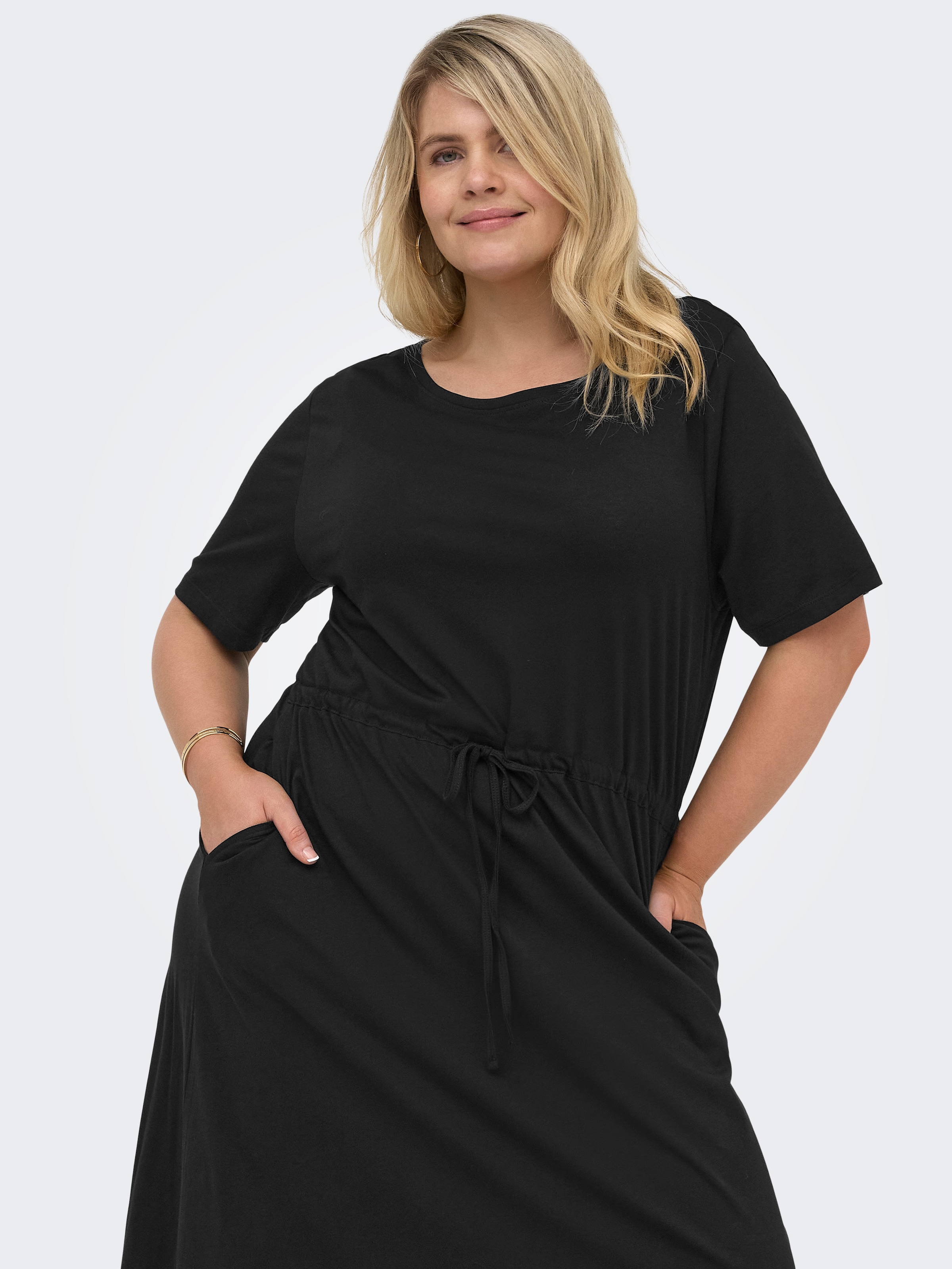 Only Carmakoma Jerseykleid "Carbloom Life S/S Maxi Dress Jrs"