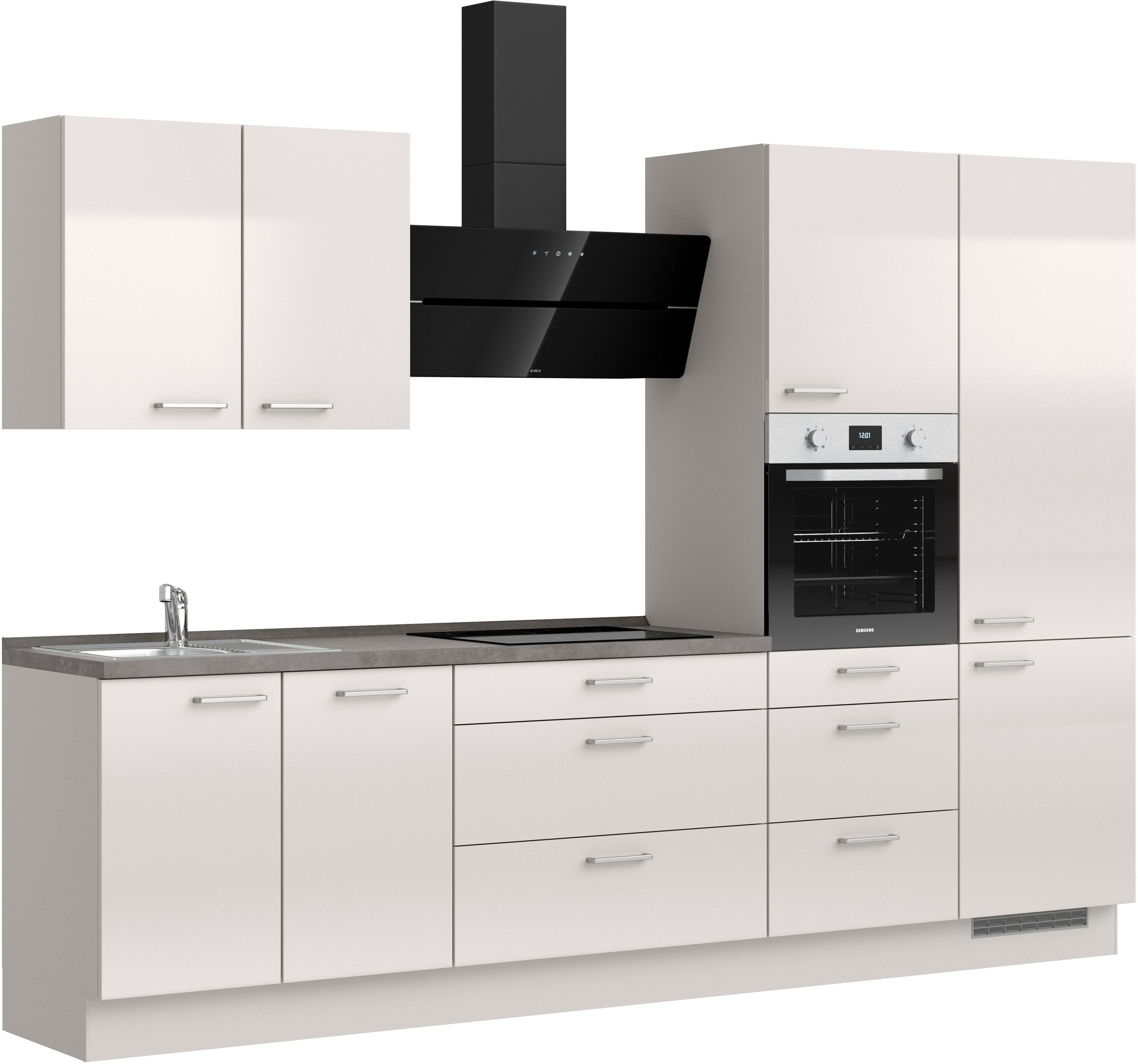 nobilia® Küchenzeile »"Flash II"«, vormontiert, Ausrichtung wählbar, Breite 300 cm, wahlw. mit E-Geräten