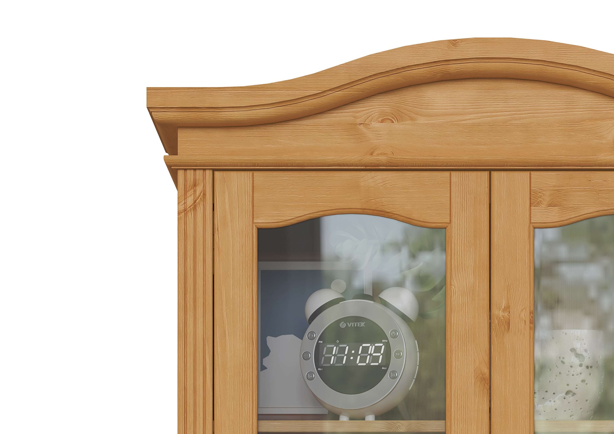 Home affaire Vitrine »Konrad« aus massiver Kiefer, mit Glaseinsätzen, B/T: 94/208 cm