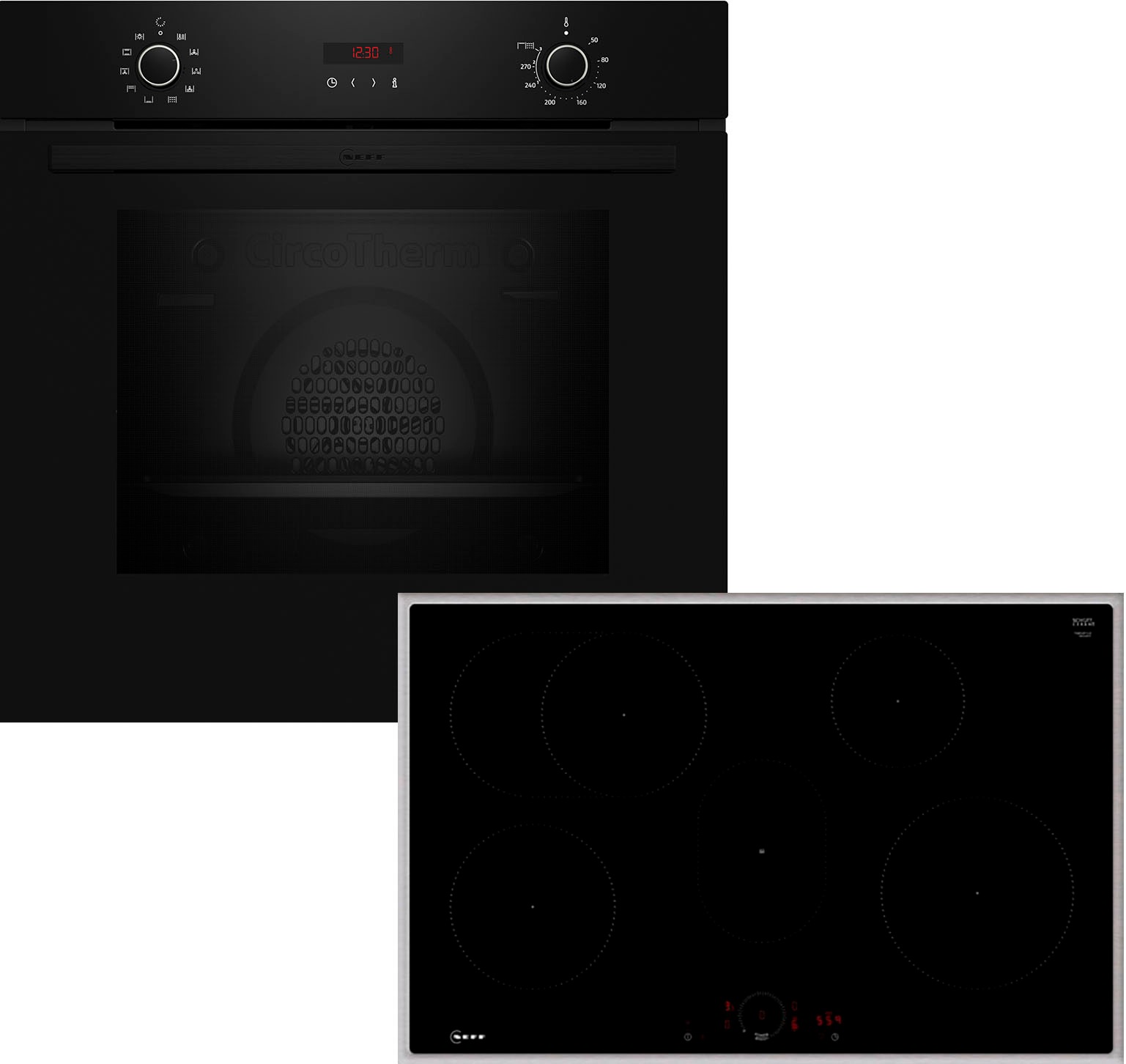 NEFF Backofen-Set "B2CCG6AK3", mit Teleskopauszug nachrüstbar, Pyrolyse-Selbstreinigung, mit pyrolytischer Selbstreinigu