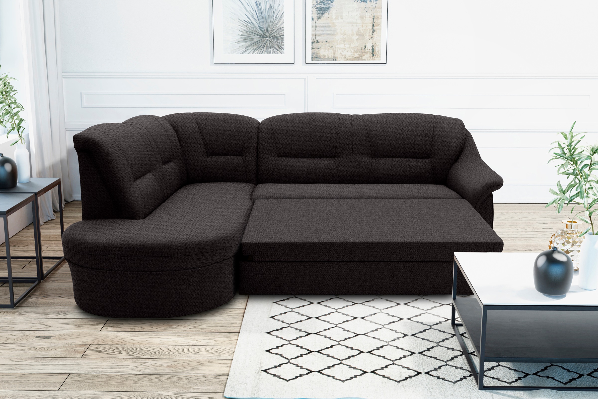 DOMO collection Ecksofa "Faenza für kleine Räume, Stellmaße 232,176cm, komf günstig online kaufen