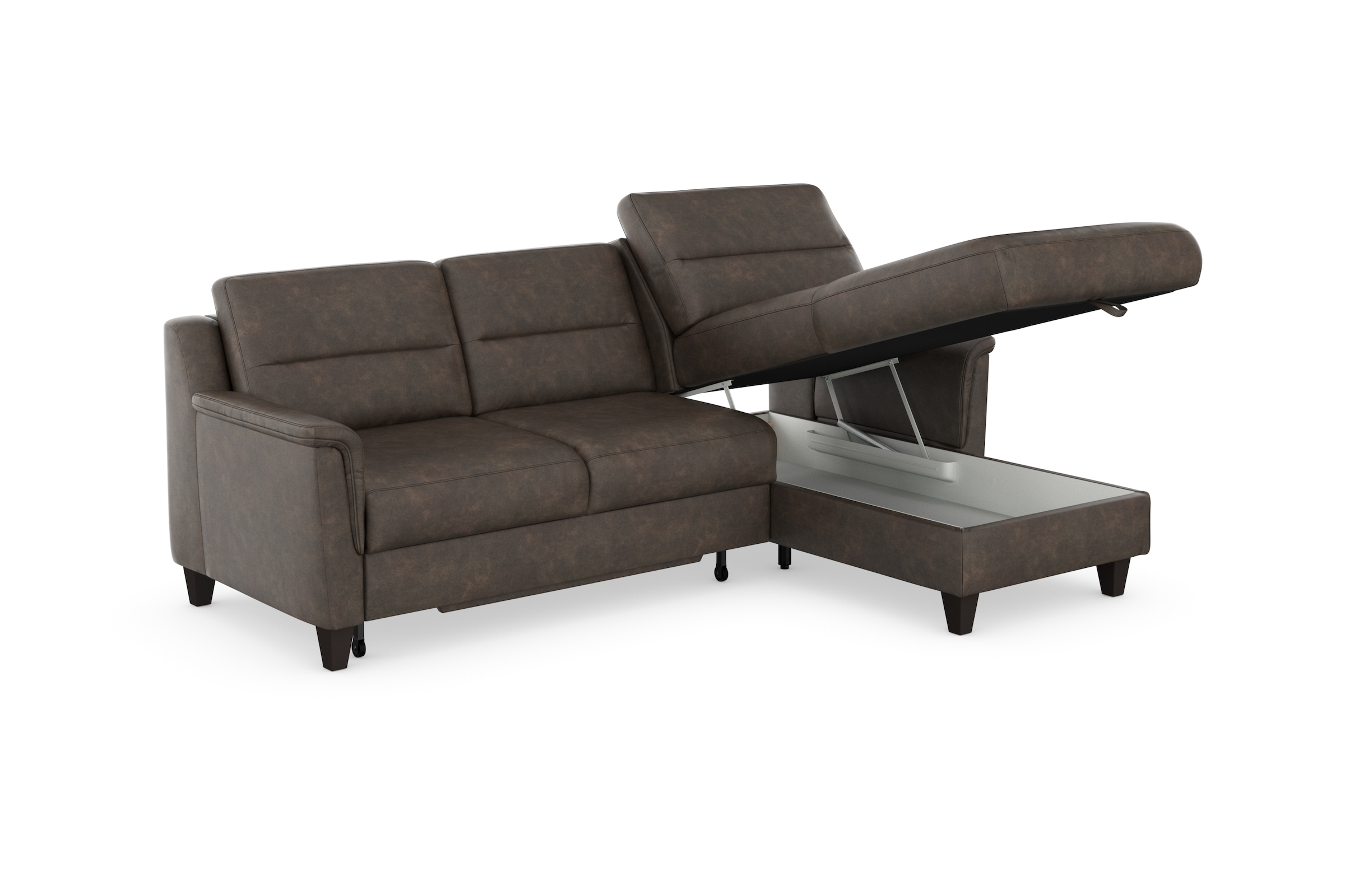sit&more Ecksofa »Farö L-Form«, inklusive Federkern, wahlweise mit Bettfunktion und Bettkasten