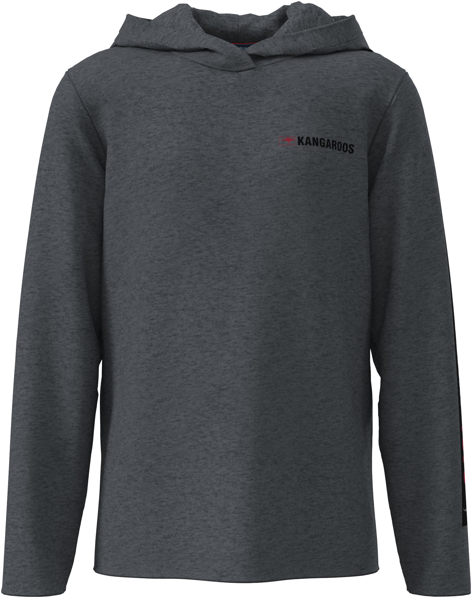 KangaROOS Kapuzenshirt »Shirt mit Ärmelprint«, Meliertes Kapuzenshirt mit Ärmelprint