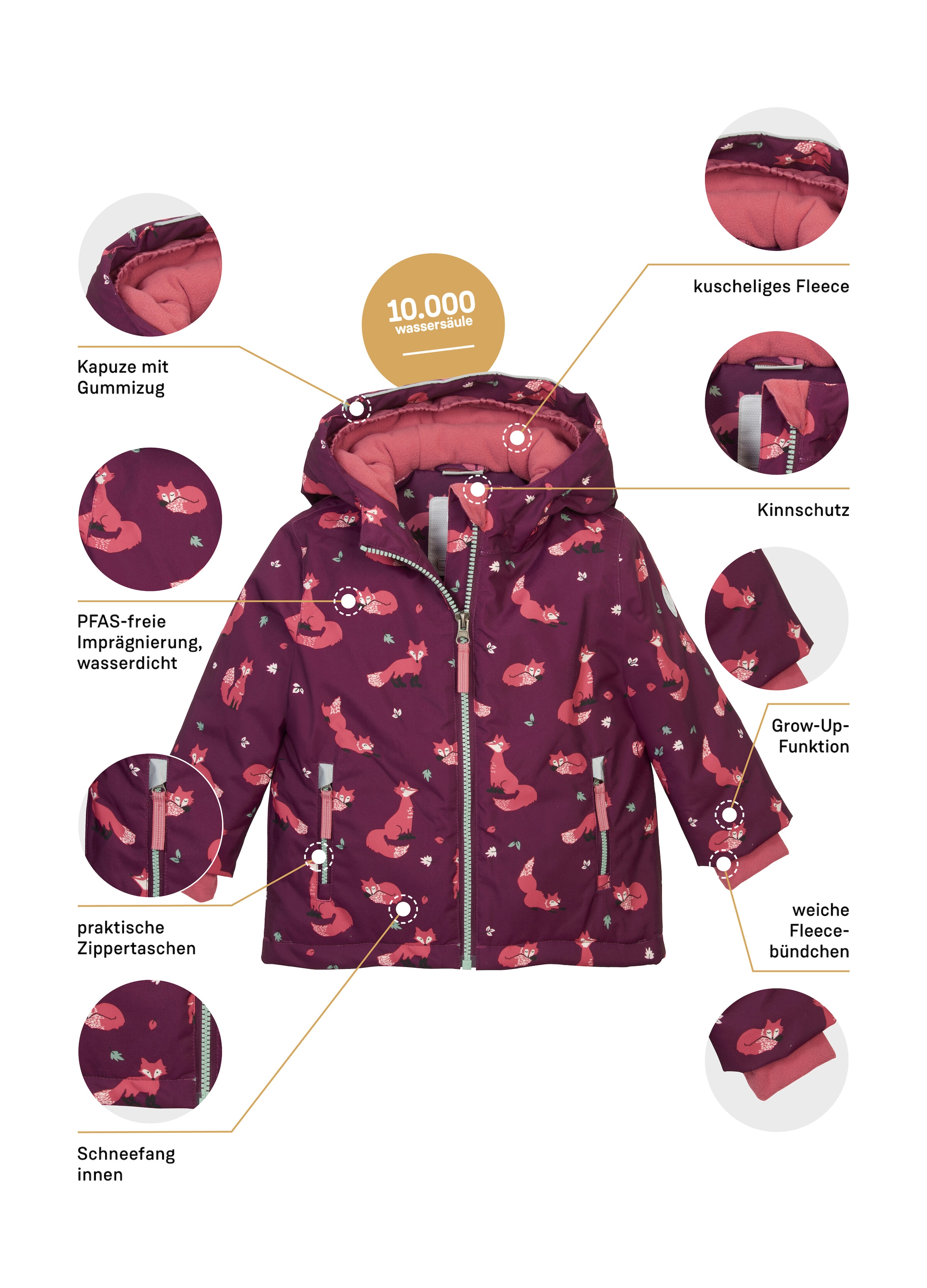 first instinct by killtec Skijacke »FISW 29 MNS SKI JCKT«, Wasserdichte Jacke mit verlängerbaren Ärmeln und stylischem Print