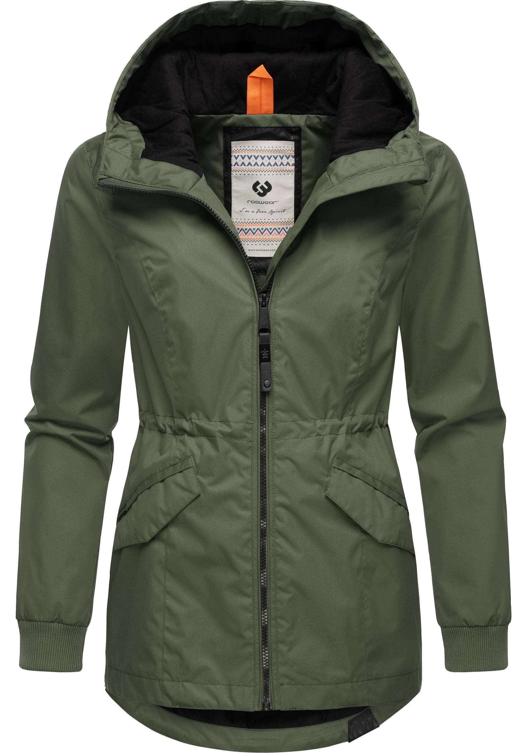 Ragwear Outdoorjacke »Dowey A«, mit Kapuze, stylische Damen Übergangsjacke mit Taillenzugband