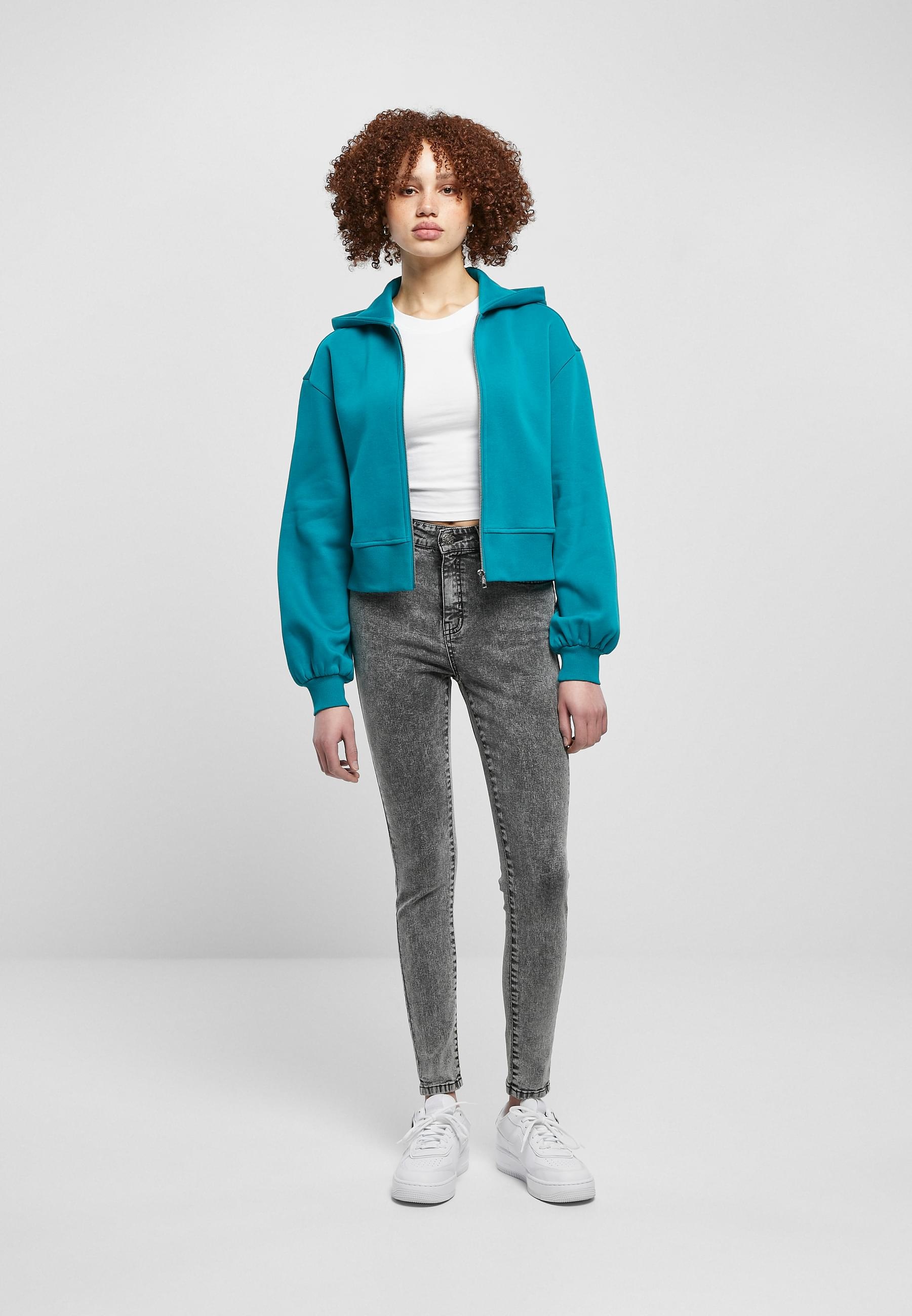 URBAN CLASSICS Sweatjacke »Urban Classics Damen Ladies Short Oversized Zip Jacket«