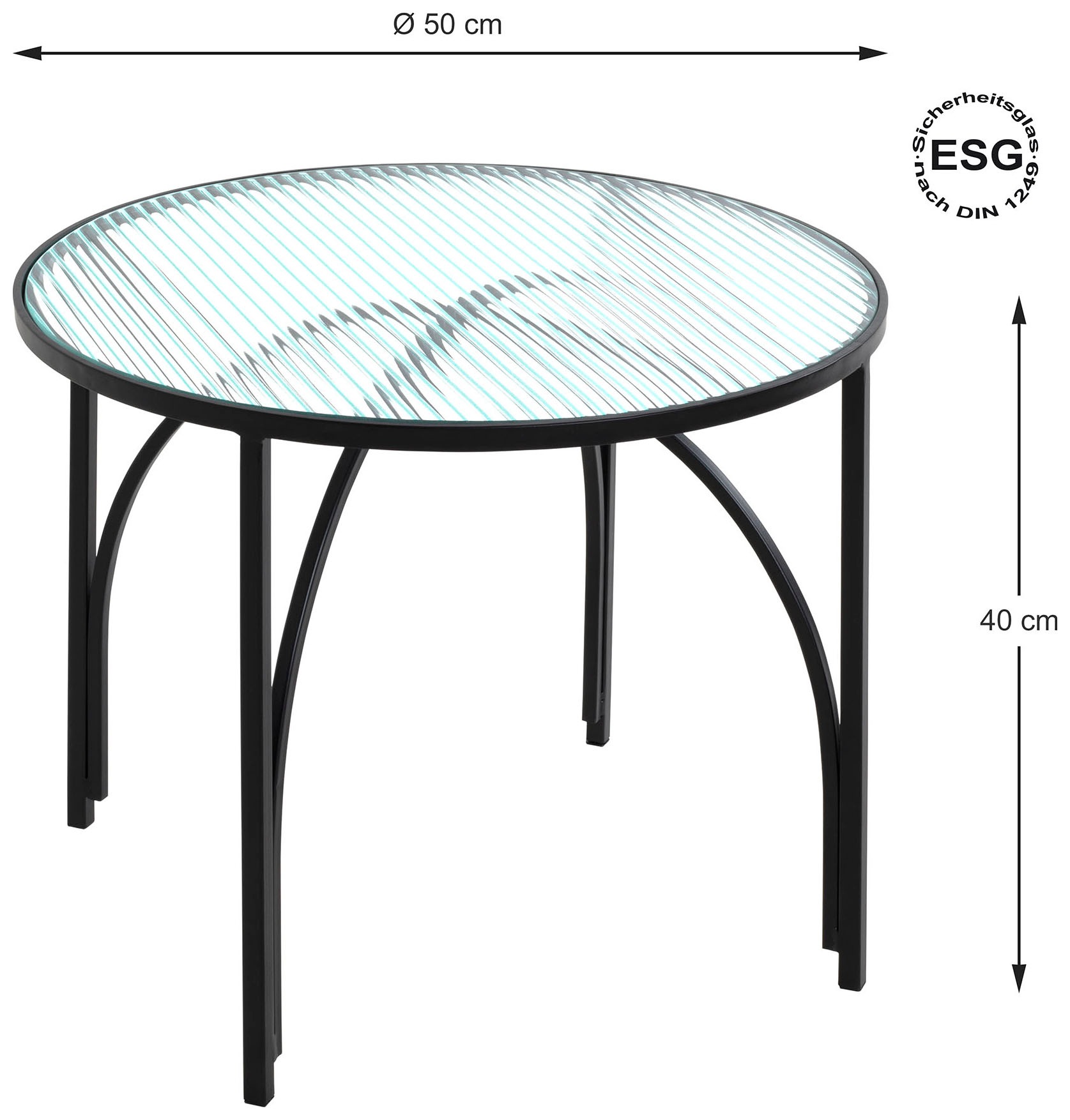 HAKU Beistelltisch »Sofatisch, Wohnzimmertisch« 1 Stk. tlg. rund - aus Metall Schwarz - Ø/H 50/40 cm
