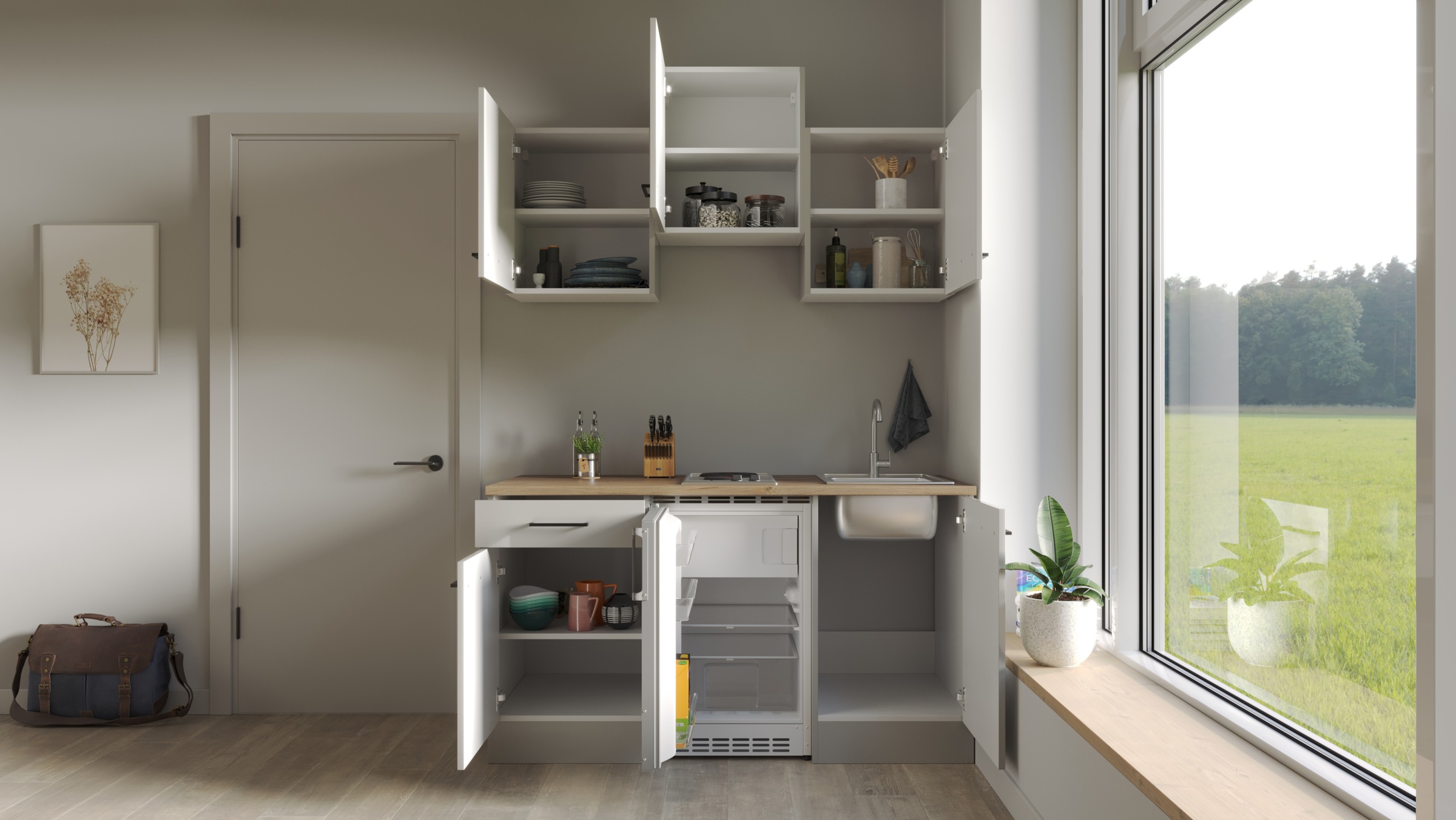 Flex-Well Küchenzeile "Lund" mit E-Geräten, Gesamtbreite 150,5 cm, in weite günstig online kaufen