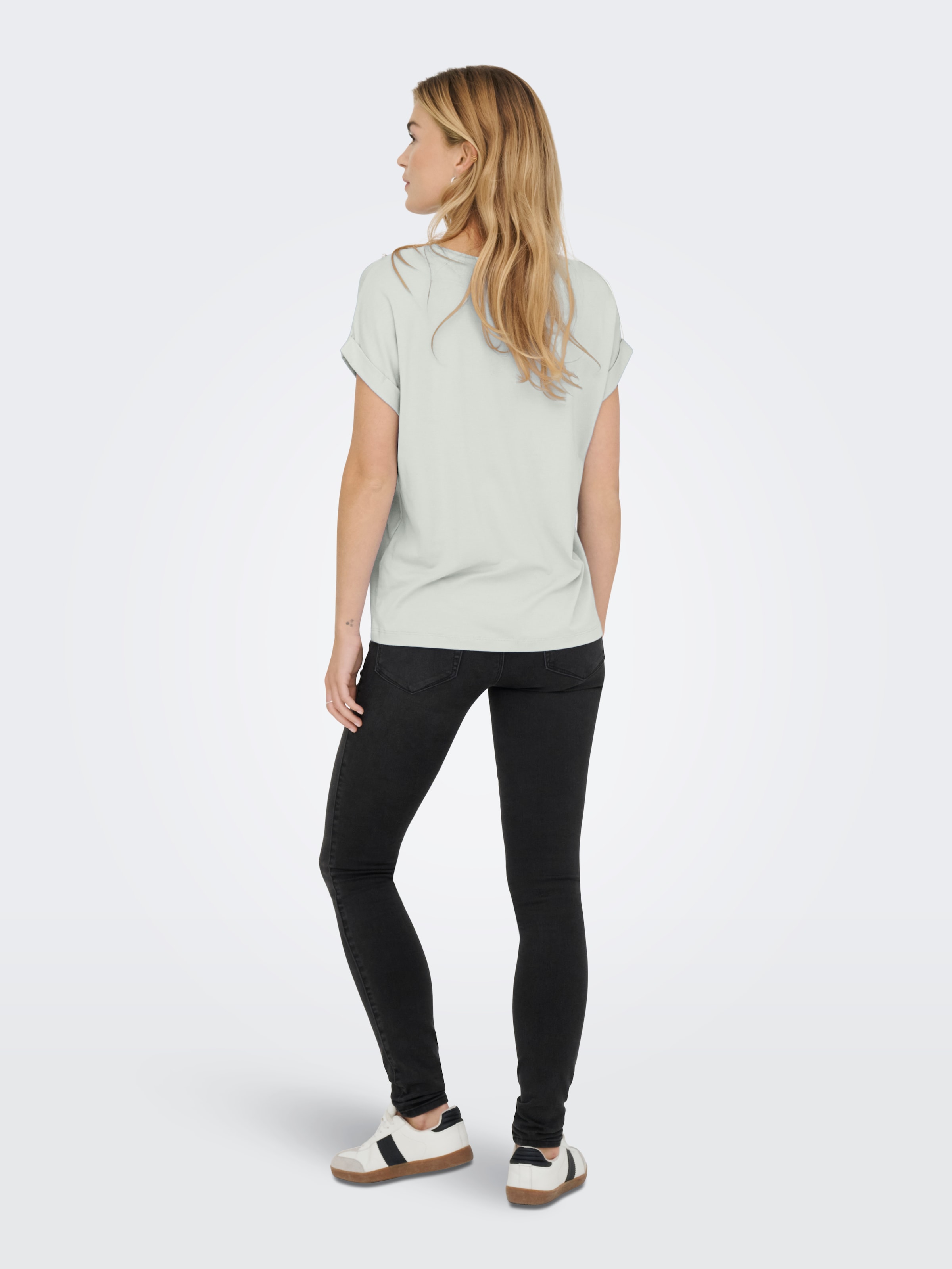 ONLY T-Shirt »ONLMOSTER – Kurzarmshirt mit Aufschlag und klassischem Look« unifarben, casual, regular fit, Viskosemischung, Rundhals