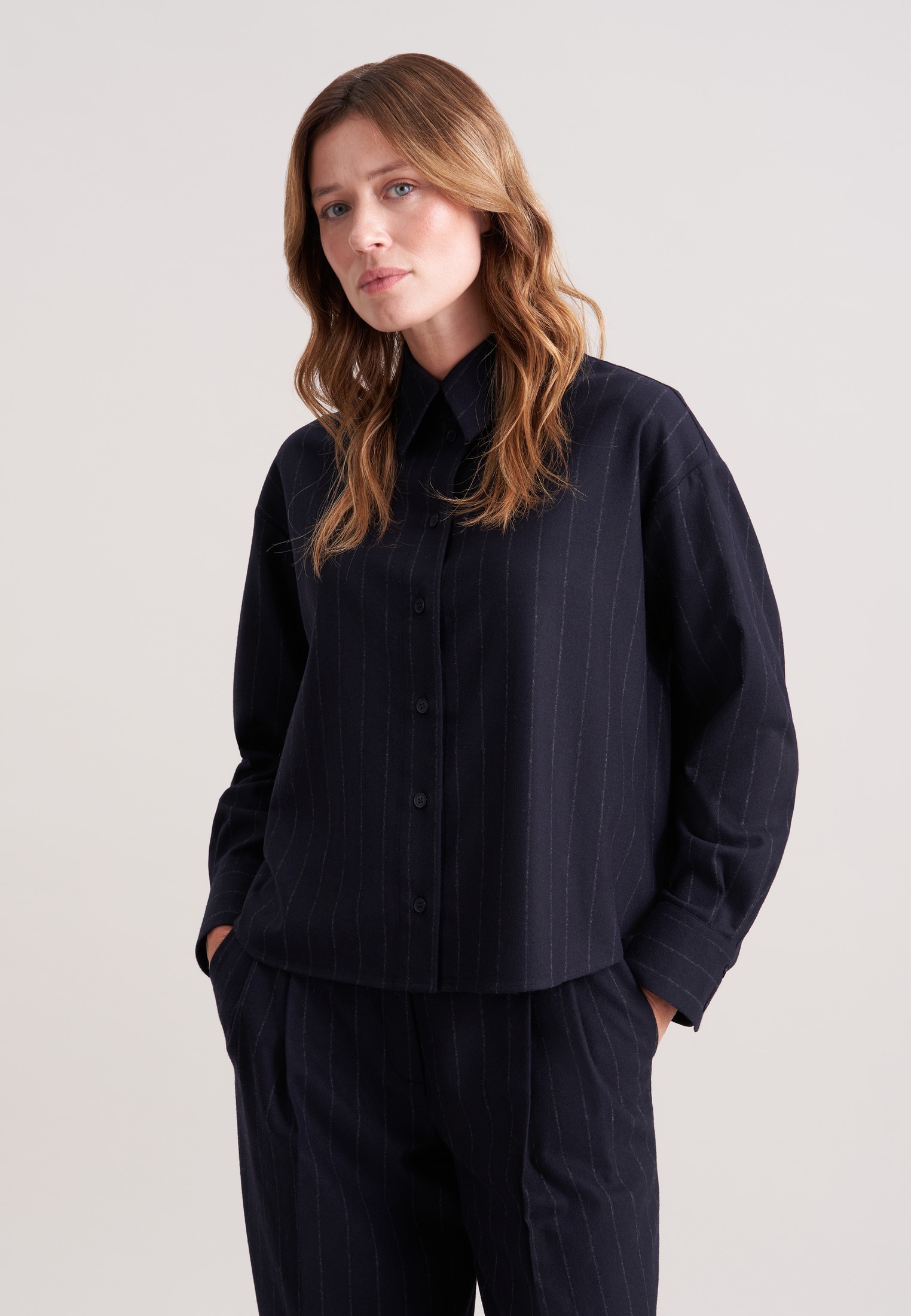 seidensticker Outdoorbluse 1/1 Kragen Flanell