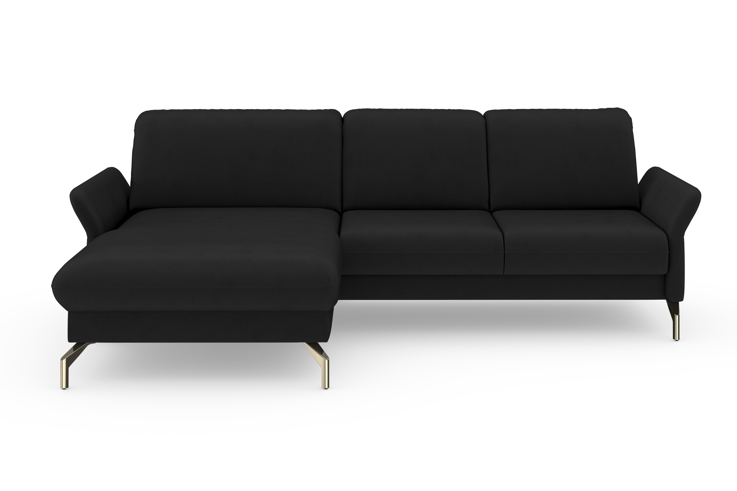 sit&more Ecksofa »Fashion L-Form« wahlweise mit Kopfteilverstellung, Vorziehsitz, motorisch, Nickelfüße