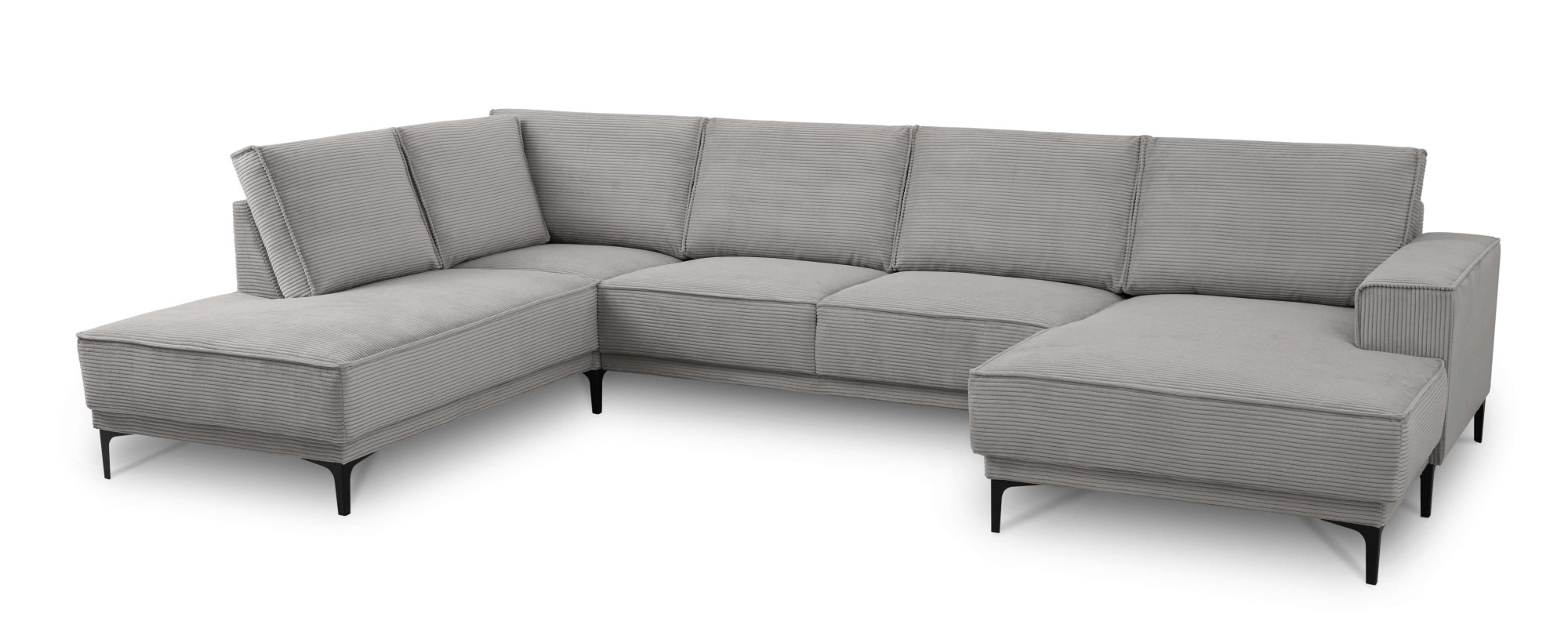 OTTO home Wohnlandschaft »OLAND Cord U-Form, XXL, B: 345 cm, Skandi-Design« U-Form, 345 cm, Wellenunterfederung, Skandi-Design, Metallfüße
