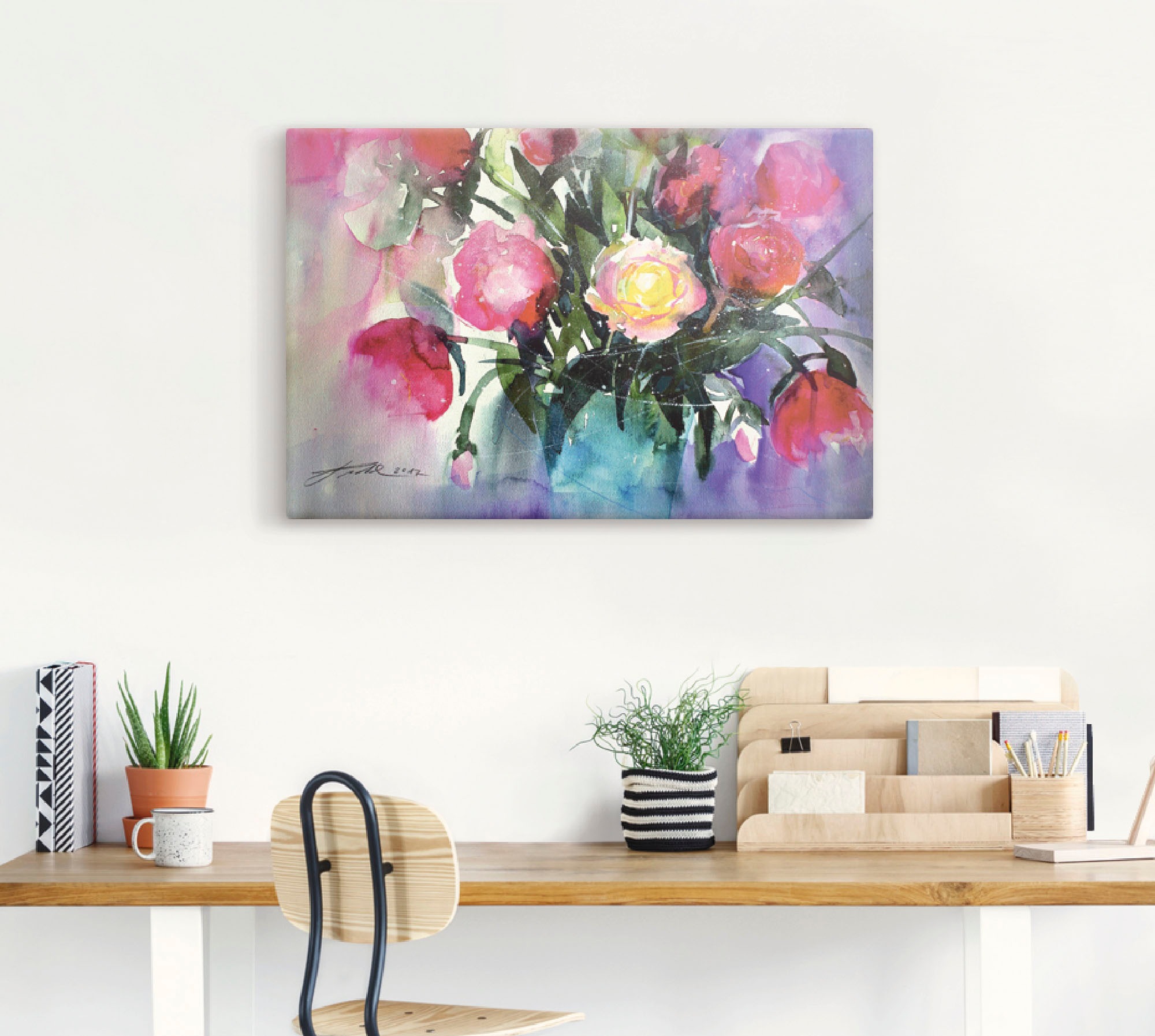 Artland Wandbild »Pfingstrosen in Vase«, Arrangements, (1 St.), als Leinwandbild, Poster in verschied. Größen