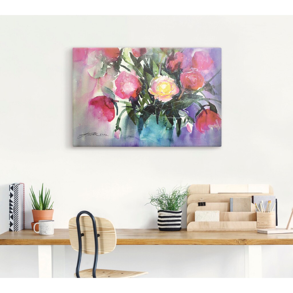 Artland Wandbild »Pfingstrosen in Vase«, Arrangements, (1 St.)