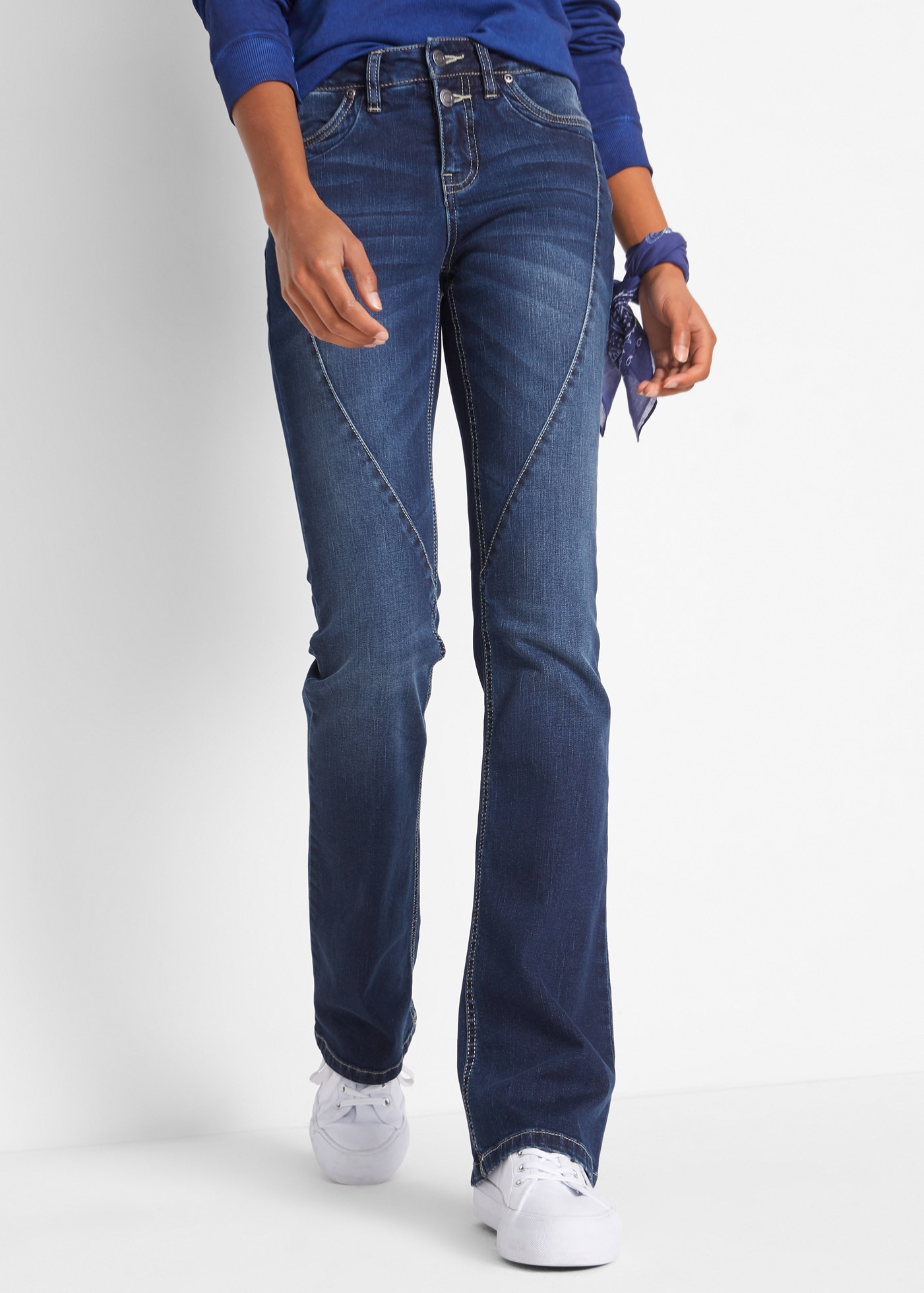 bonprix Bootcut-Jeans "Bootcut Jeans Mid Waist, Stretch" Regular Fit, mit T günstig online kaufen