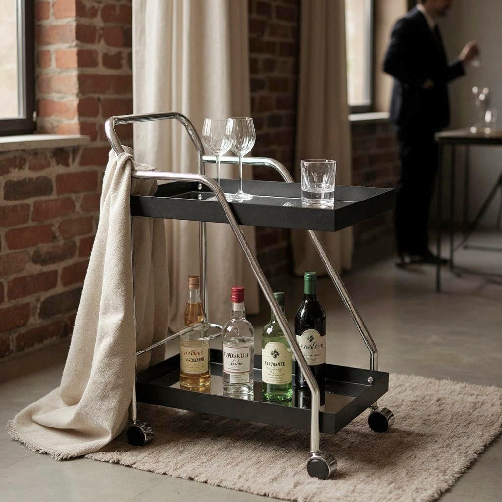 HAKU Servierwagen »Dinett, Kaffeetisch, Küchenwagen, Serviertisch, Teewagen, Trolley« 1 Stk. tlg. rechteckig - aus Metall Silber B/T/H 62/46/84 cm
