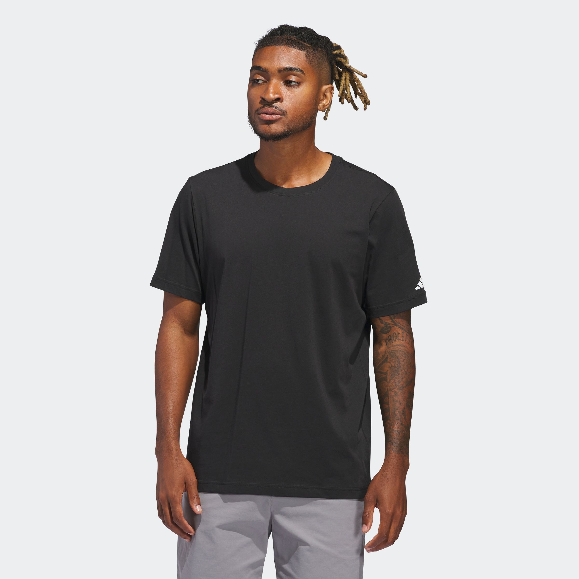 Herren T-Shirt "UNIFARBENES", schwarz, Gr. XXL, ADIDAS PERFORMANCE, Obermaterial: 100% Baumwolle, Shirts