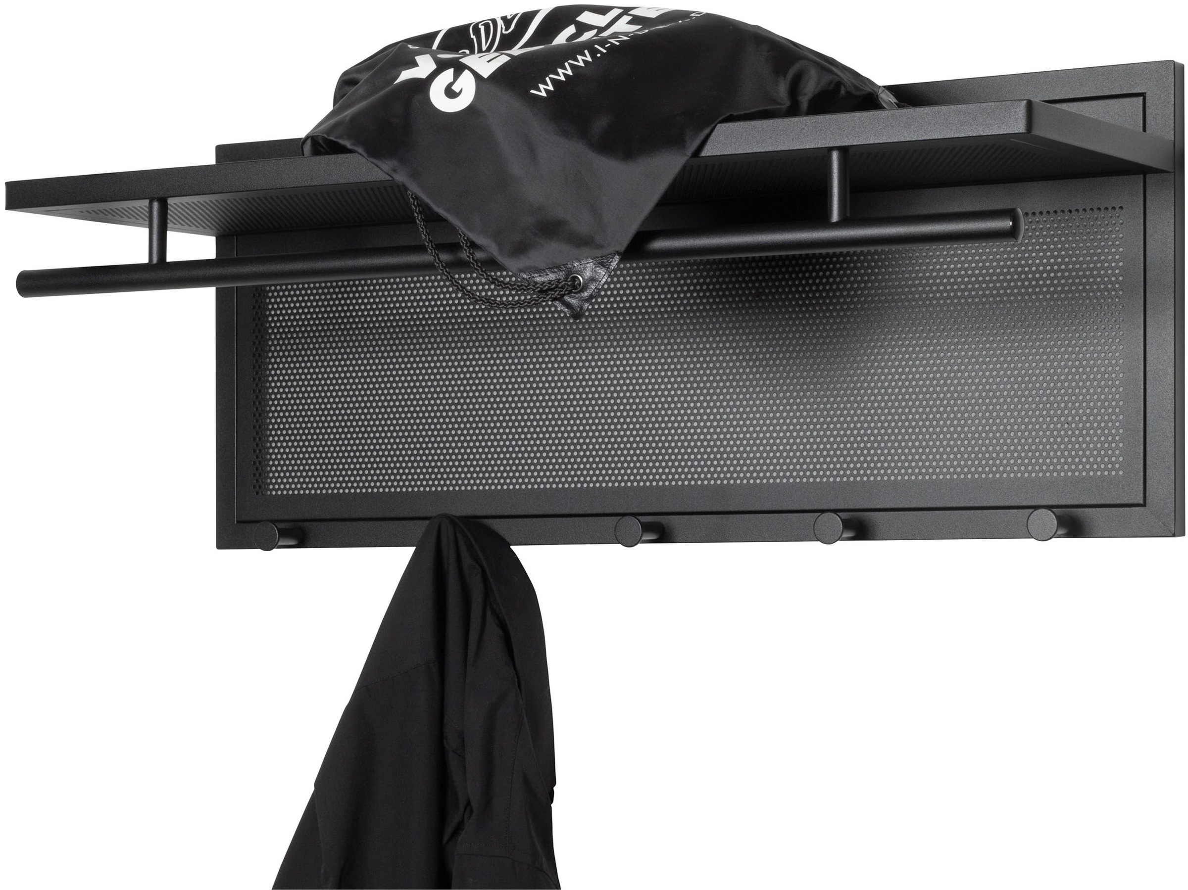 HAKU Wandgarderobe »Wandgarderobe« 1 Stk. tlg. rechteckig- aus Textil Grau - B/T/H 60/50/173 cm