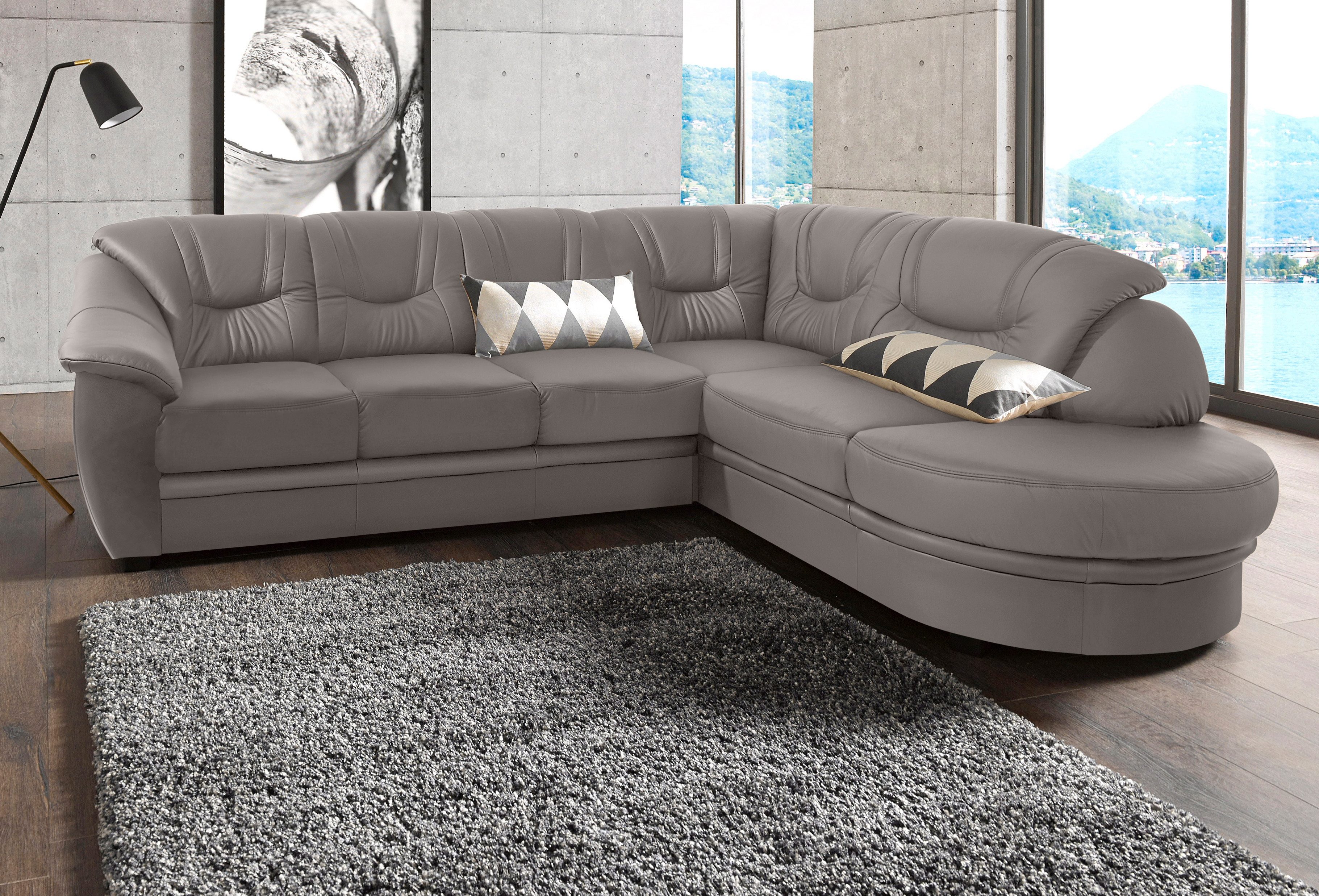sit&more Ecksofa "Savona L-Form, B: 267 cm, Couch mit Federkern, Komfortsitzhöhe 46 cm" optional mit Schlaffunktion