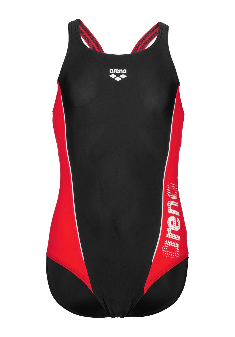 Reebok Badeanzug »Adelia«, kaufen online BAUR Rücken Logoschriftzug am mit und | vorn