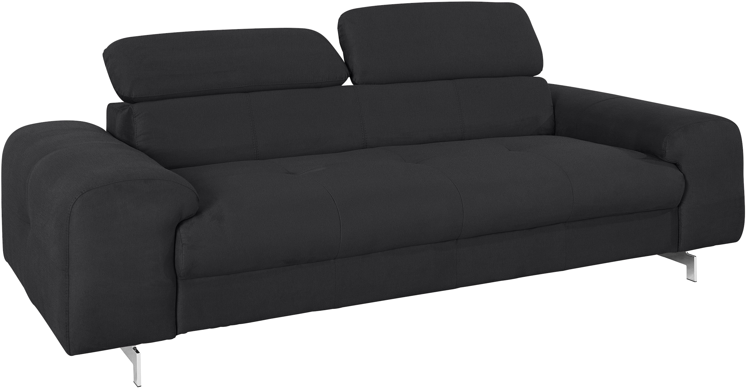 COTTA 3-Sitzer »Chef«, Big-Sofa mit Kopfteilverstellung, edle Metallkufen