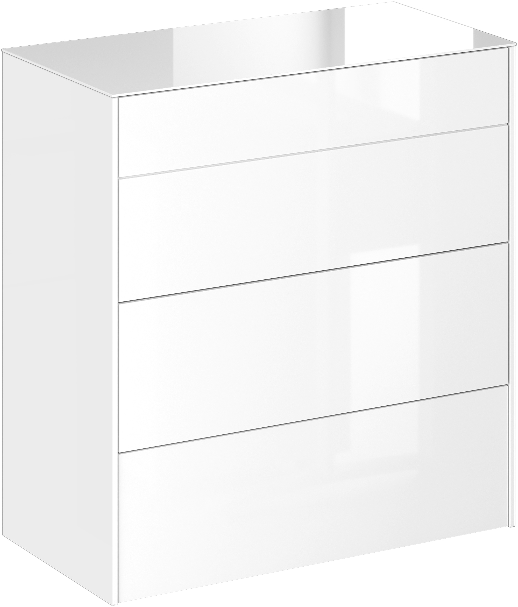 Mäusbacher Kommode Kommode BHT 82/89/42 cm, Push to open, Front+Oberplatte=Glas