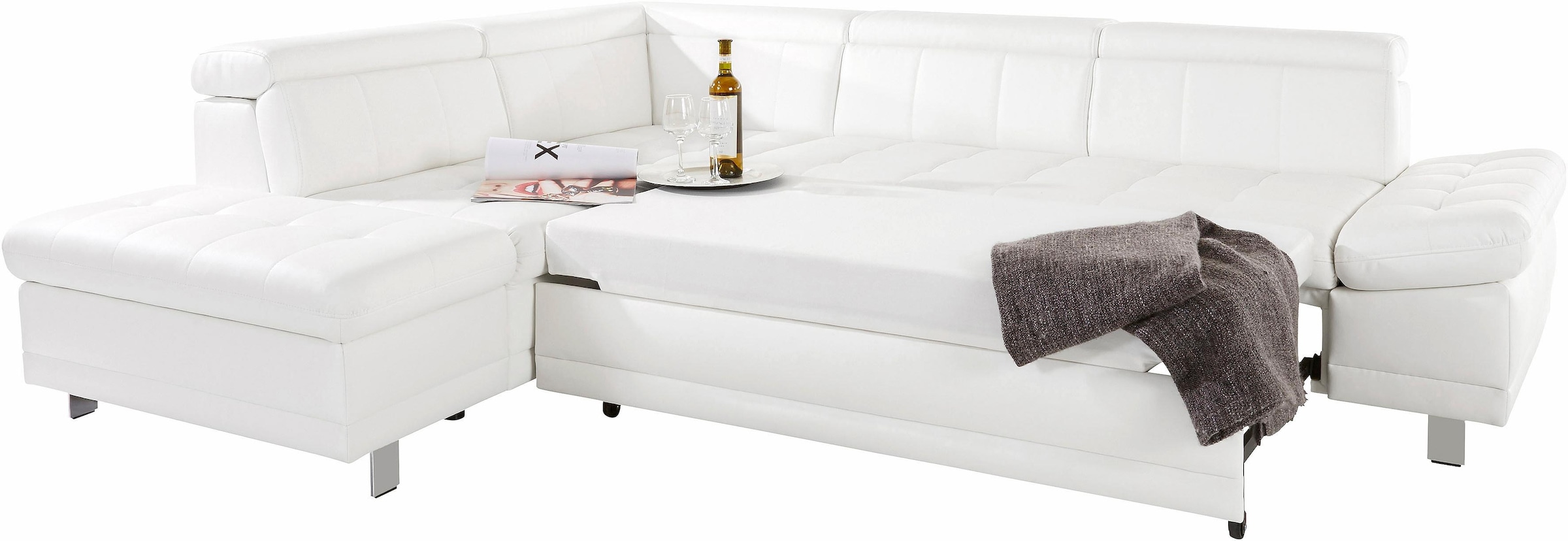 sit&more Ecksofa »Limit L-Form«, wahlweise mit Bettfunktion und Bettkasten