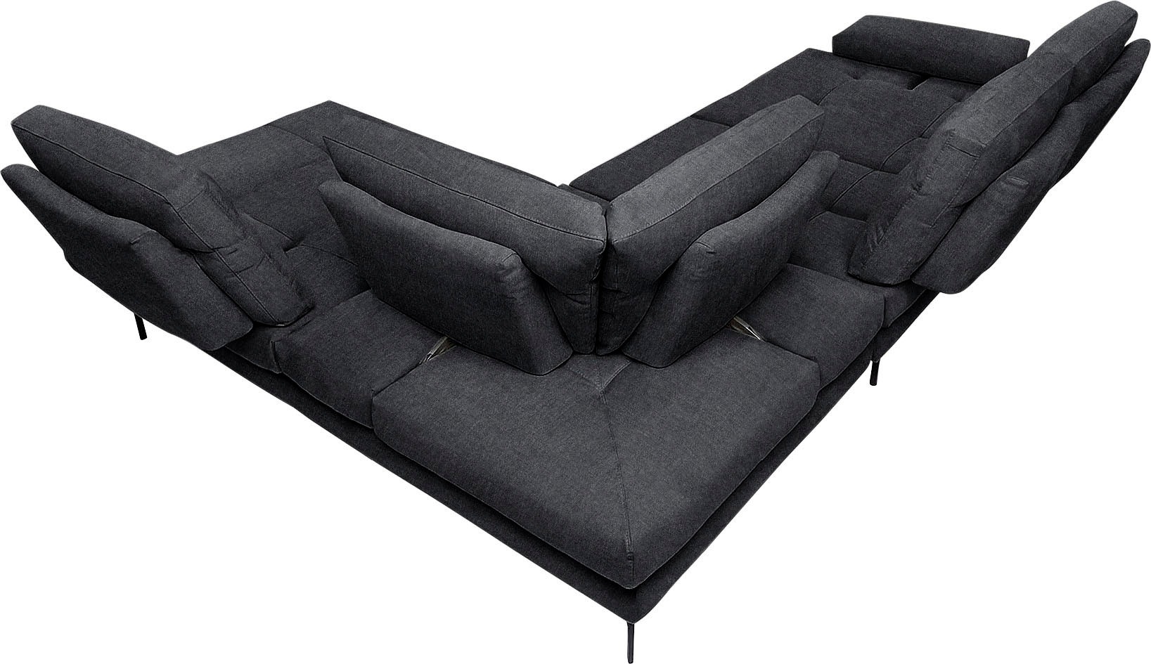 CALIA ITALIA Ecksofa »Toby Wing, L-Form, Designsofa mit sensationellem Sitzkomfort«, Sitztiefenverstellung, funktionale Ecke, Füße in schwarz matt