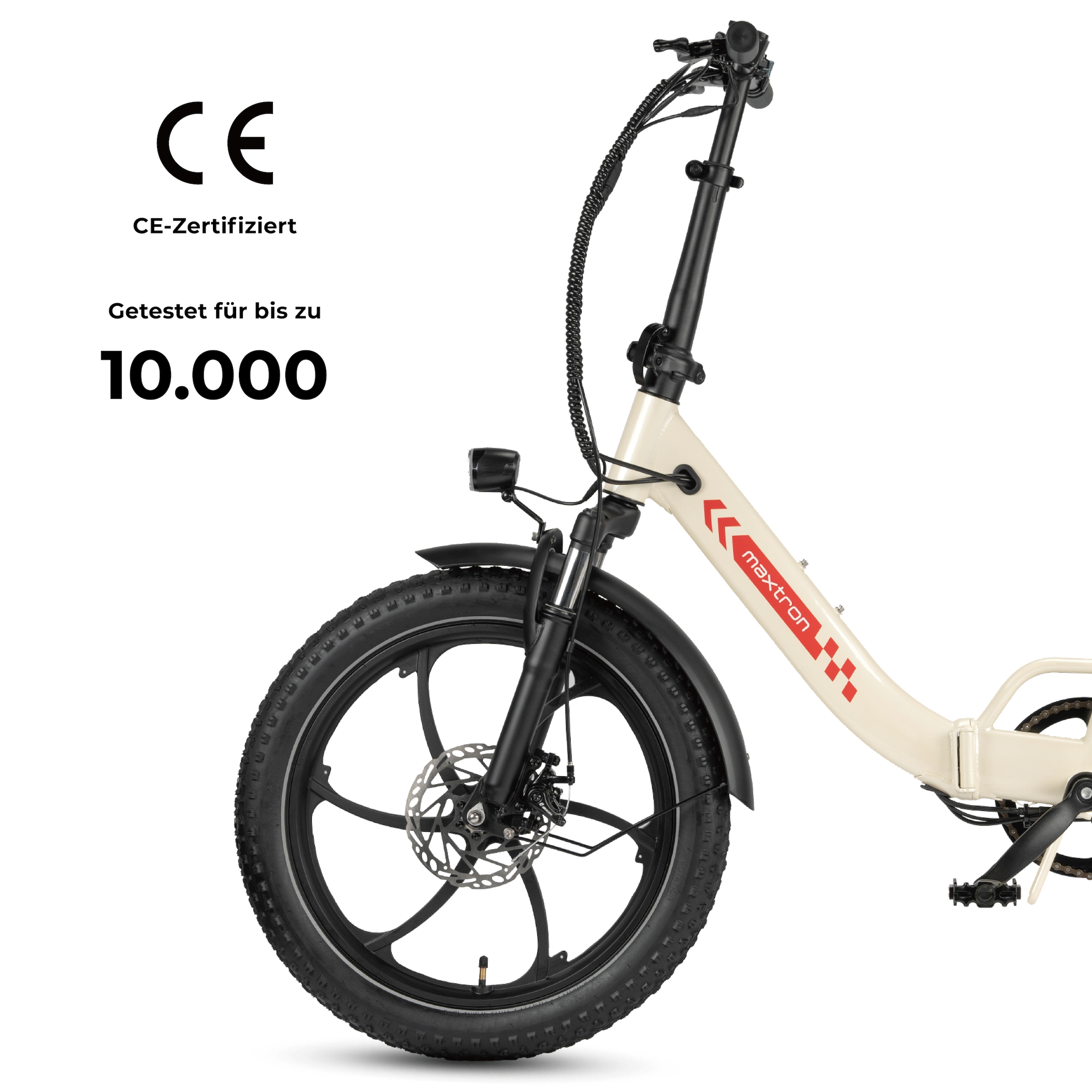 Maxtron »Maxtron MULE Klapprad« 7 Gang Shimano ALTUS Schaltwerk Kettenschaltung 350 W Packung,  Stadt & Abenteuer: 20" Fatbike mit XXL 20Ah Akku.