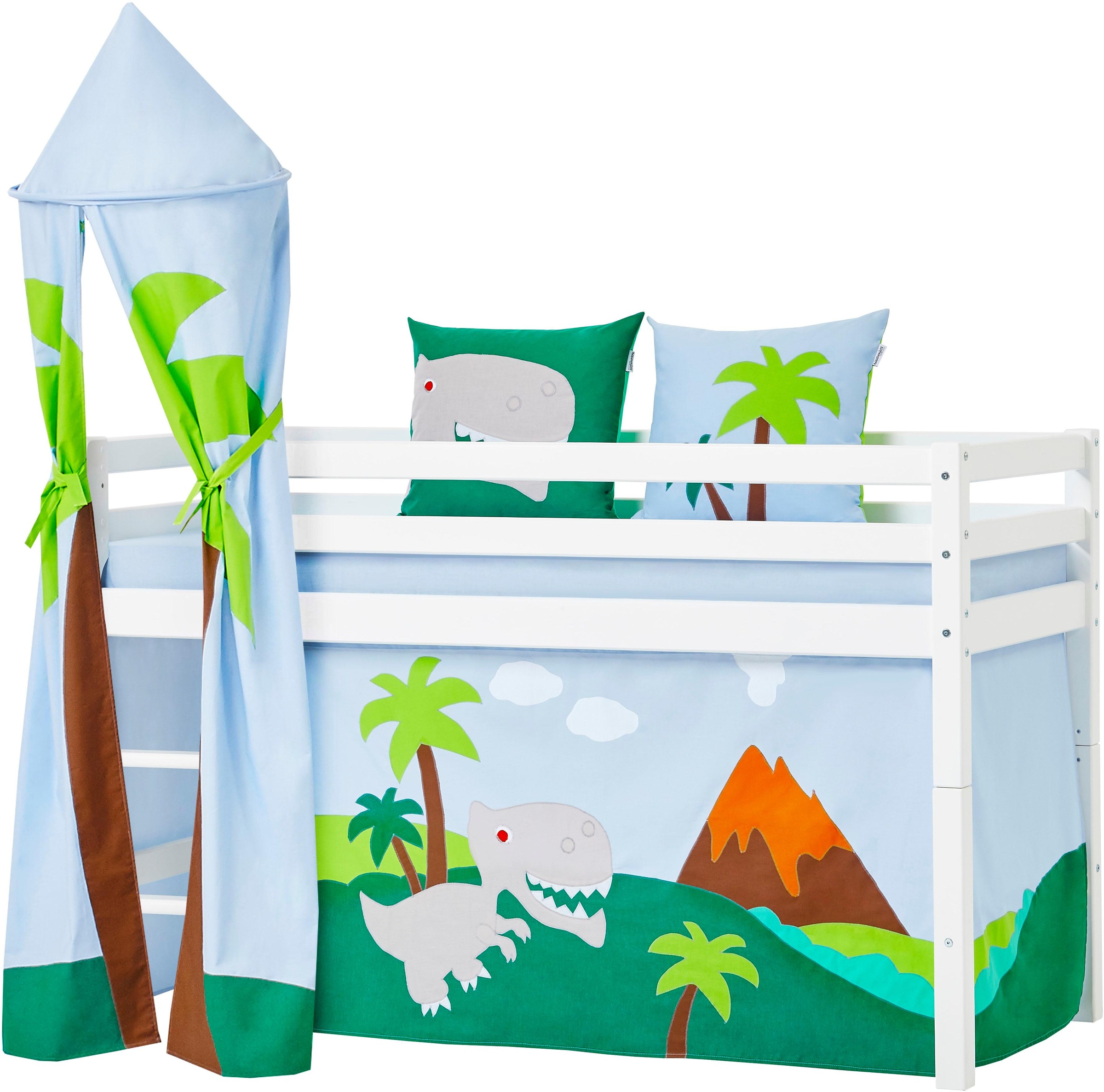 Hoppekids Hochbett Dinosaurier Inkl Vorhang Set Matratze Und Rollrost Bestellen Baur