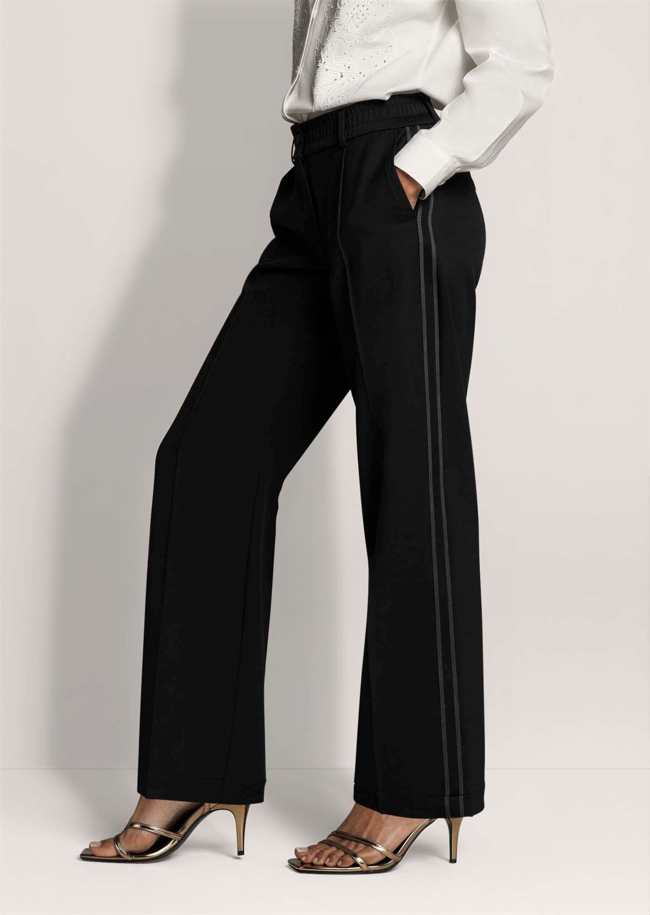 MADELEINE Jerseyhose »Hose Elegante Hose mit Galonstreifen«