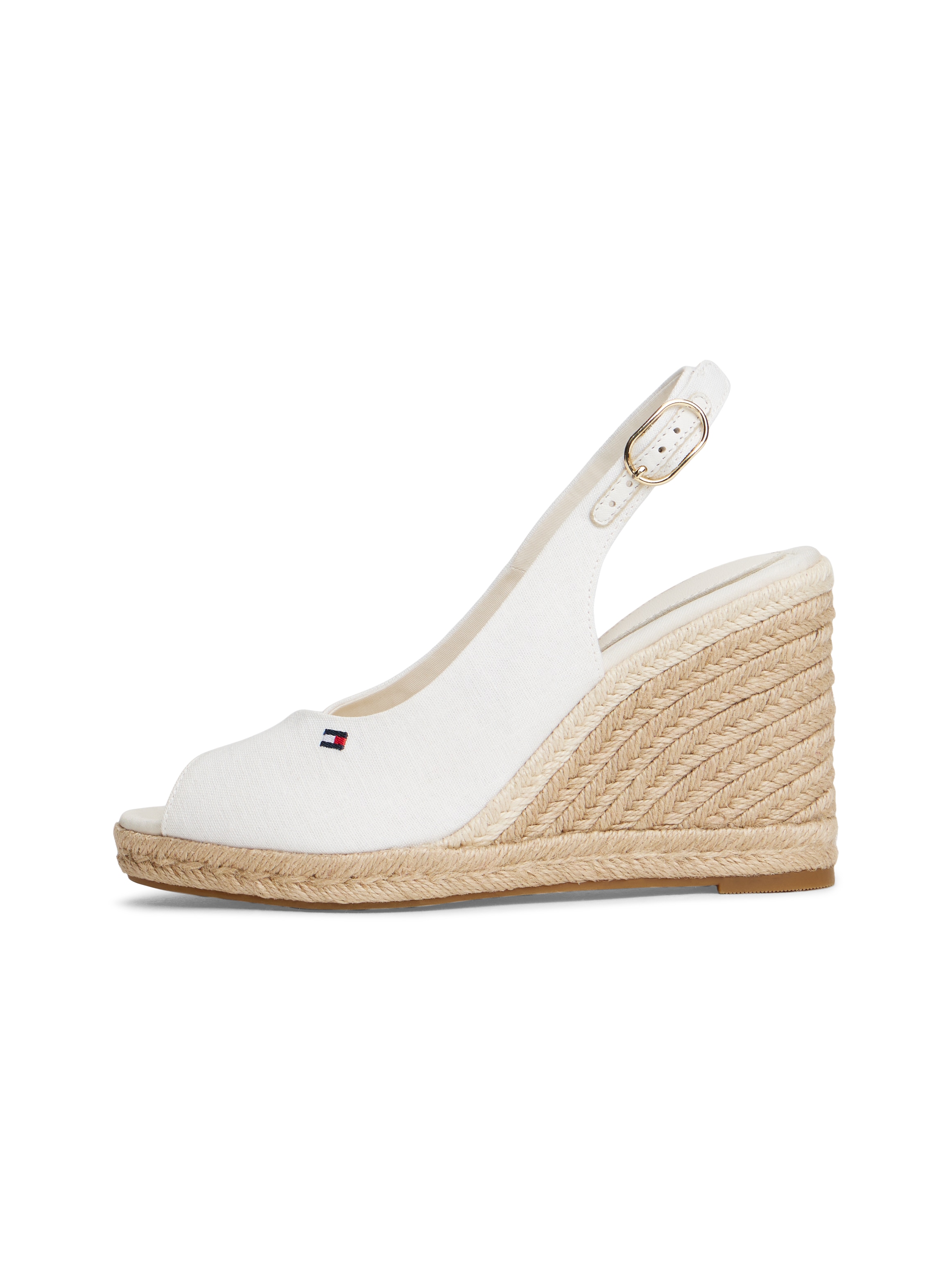 Tommy Hilfiger High-Heel-Sandalette »FLAG HIGH WEDGE ESPAD SLINGBACK«  Keilsandalette, Sommerschuh mit verstellbarer Schnalle