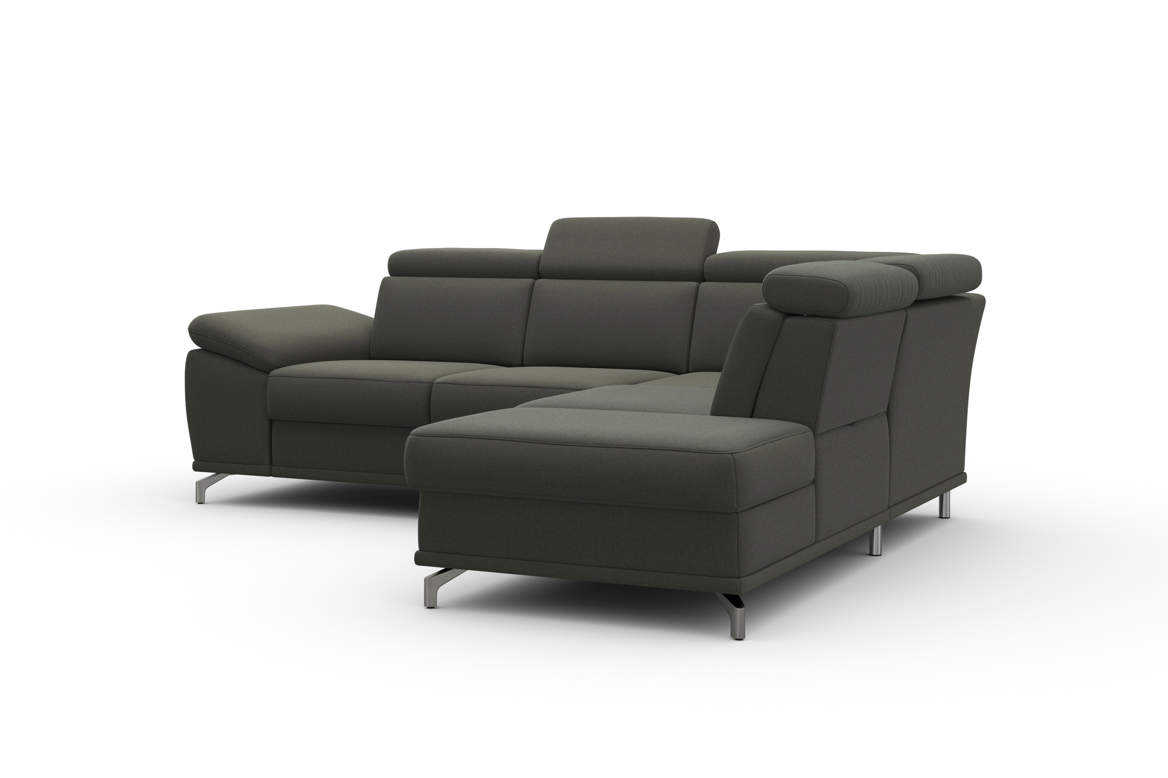 sit&more Ecksofa »Cabrio L-Form, mit Sitztiefenverstellung, Arm- und Kopfteilverstellung«, 3 Nierenkissen, Federkern, optional Bettfunktion und Stauraum