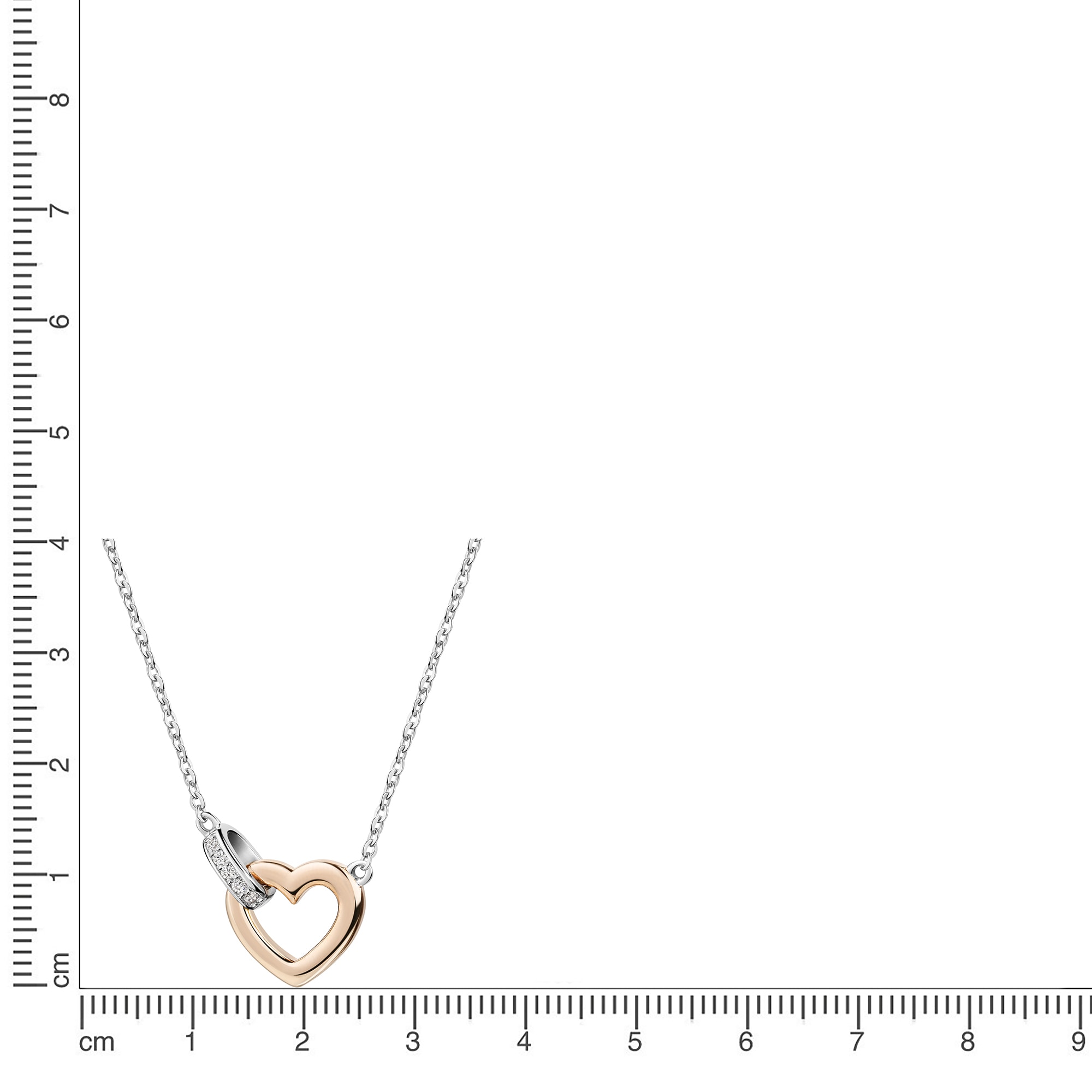Zeeme Kette mit Anhänger »925/- Sterling Silber rosévergoldet Herz«
