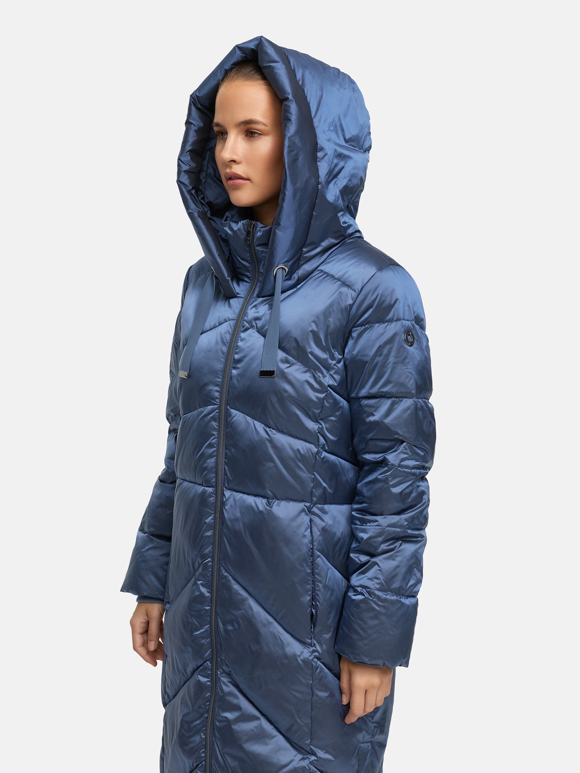 MANISA Wintermantel mit Stehkragen und fester Kapuze und dekorativen Strick günstig online kaufen