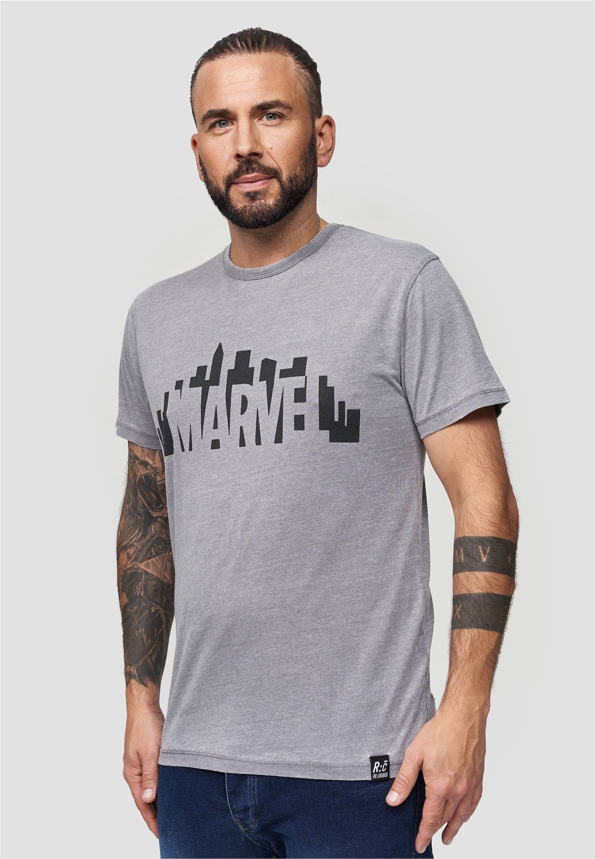 Recovered T-Shirt »Marvel City Logo Light Grey«, im zeitlosen Design